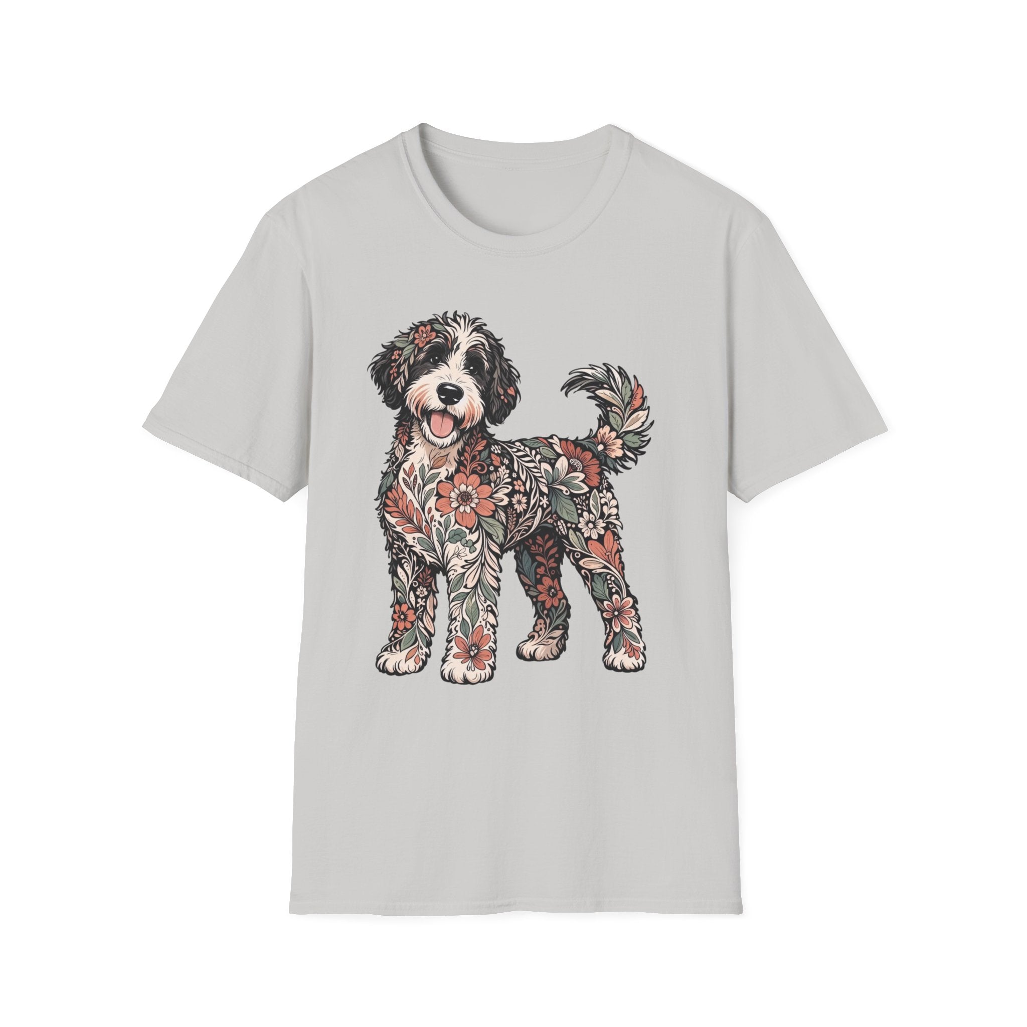 Standing Floral Bernedoodle T-Shirt