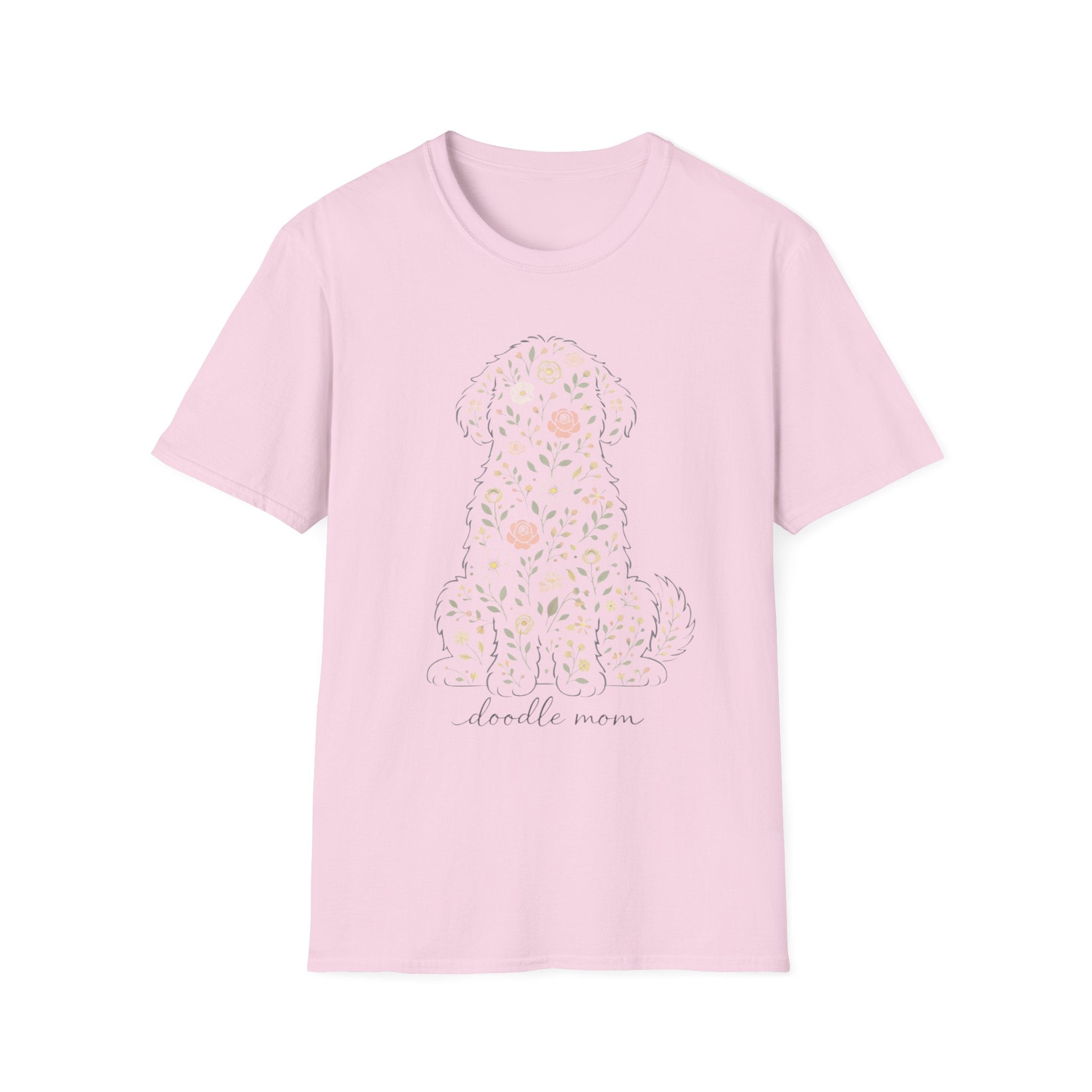 Floral Doodle Mom Silhouette T-Shirt