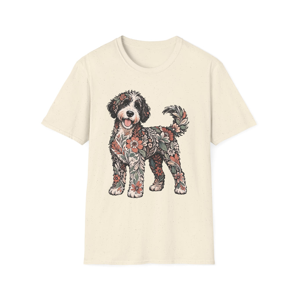 Standing Floral Bernedoodle T-Shirt