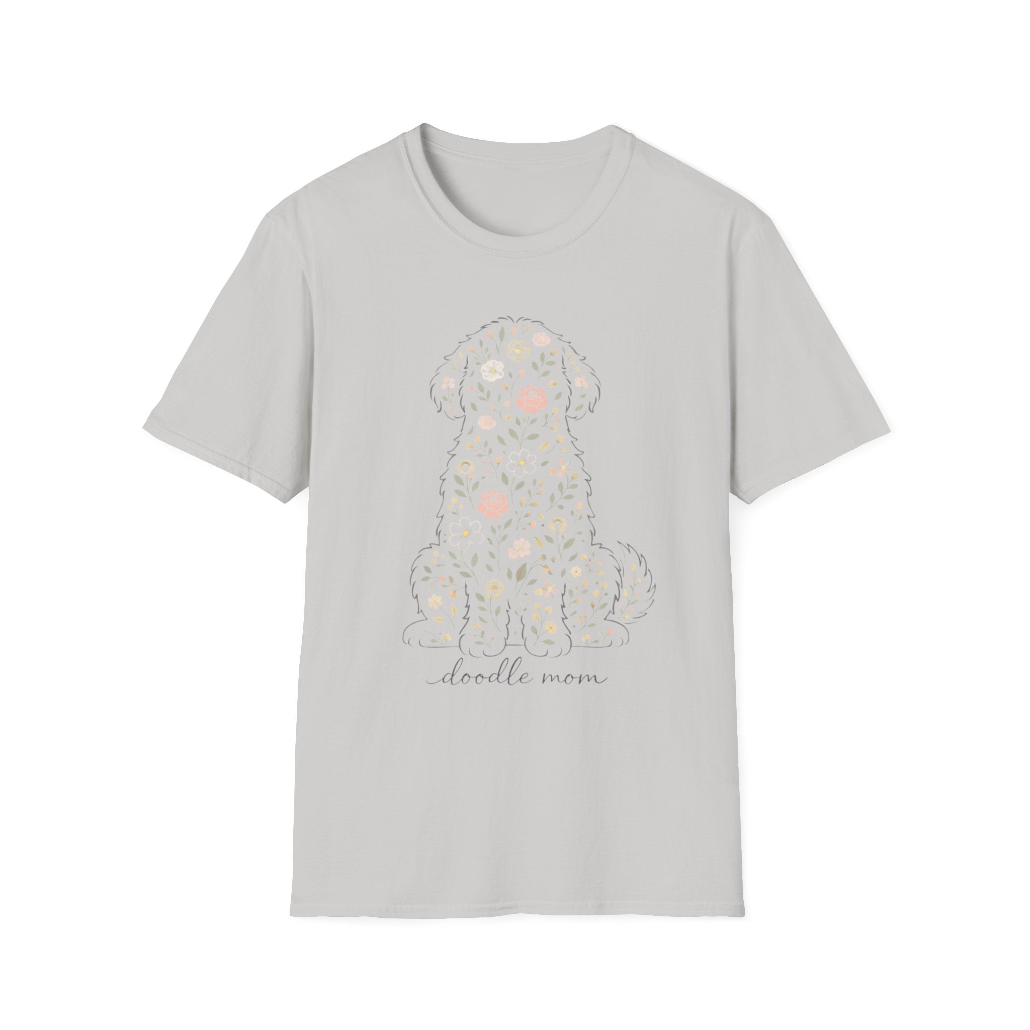 Floral Doodle Mom Silhouette T-Shirt