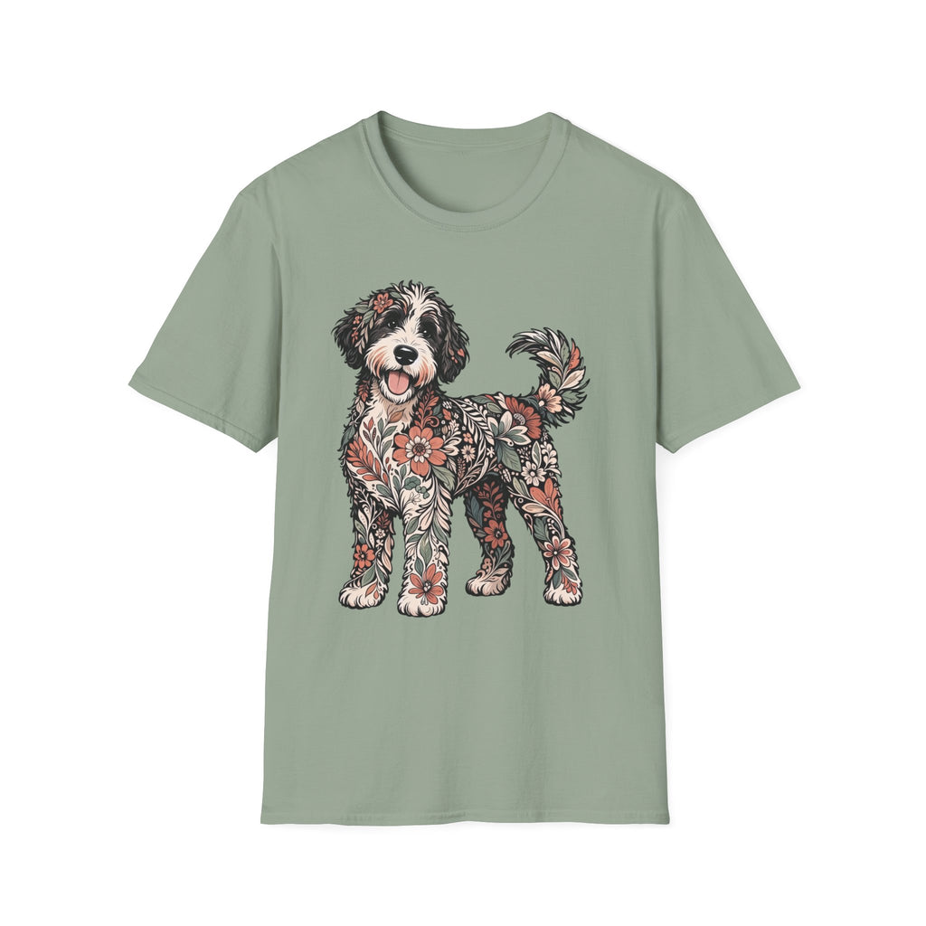 Standing Floral Bernedoodle T-Shirt