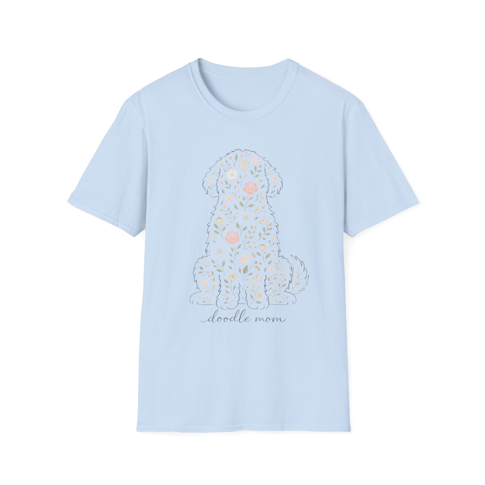 Floral Doodle Mom Silhouette T-Shirt
