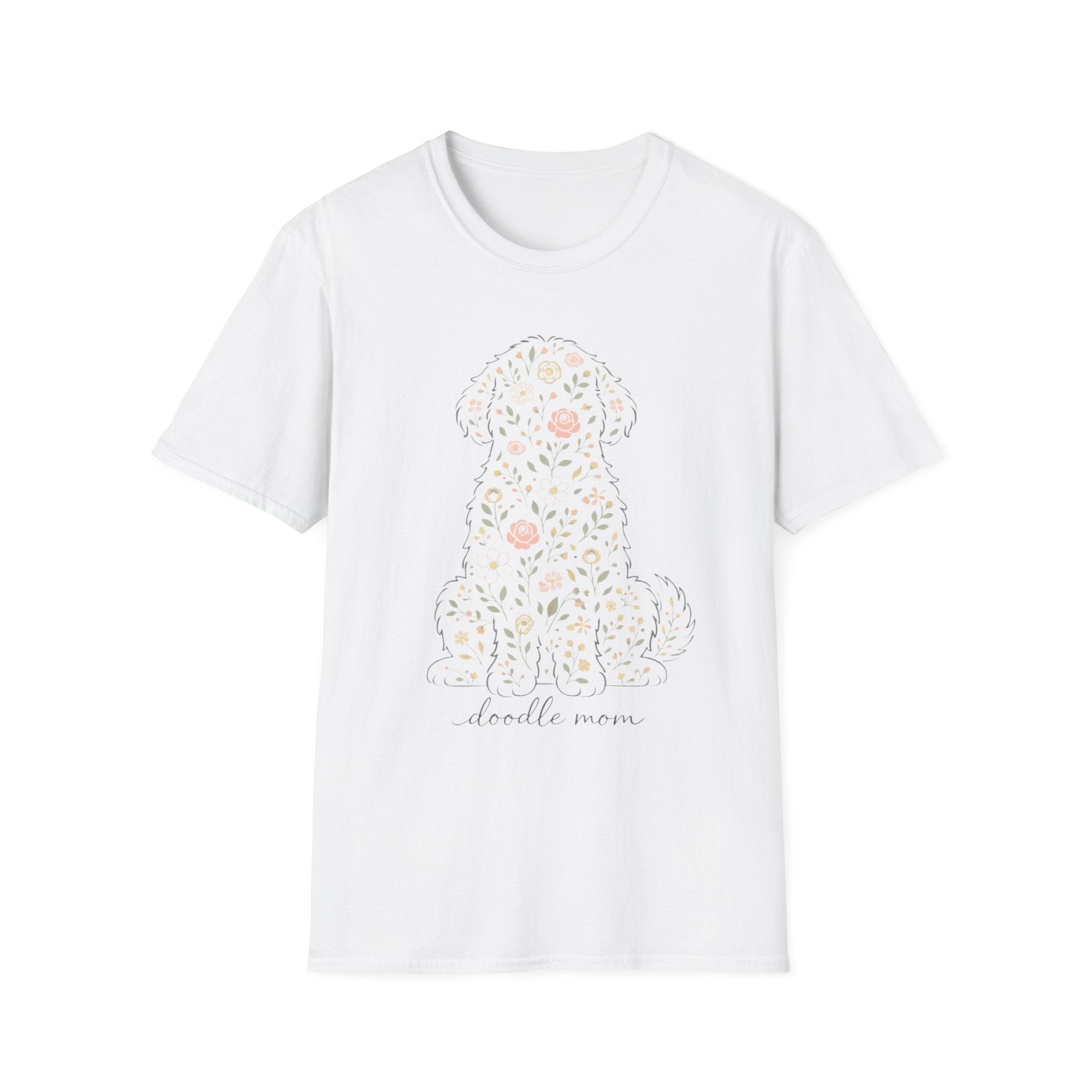 Floral Doodle Mom Silhouette T-Shirt