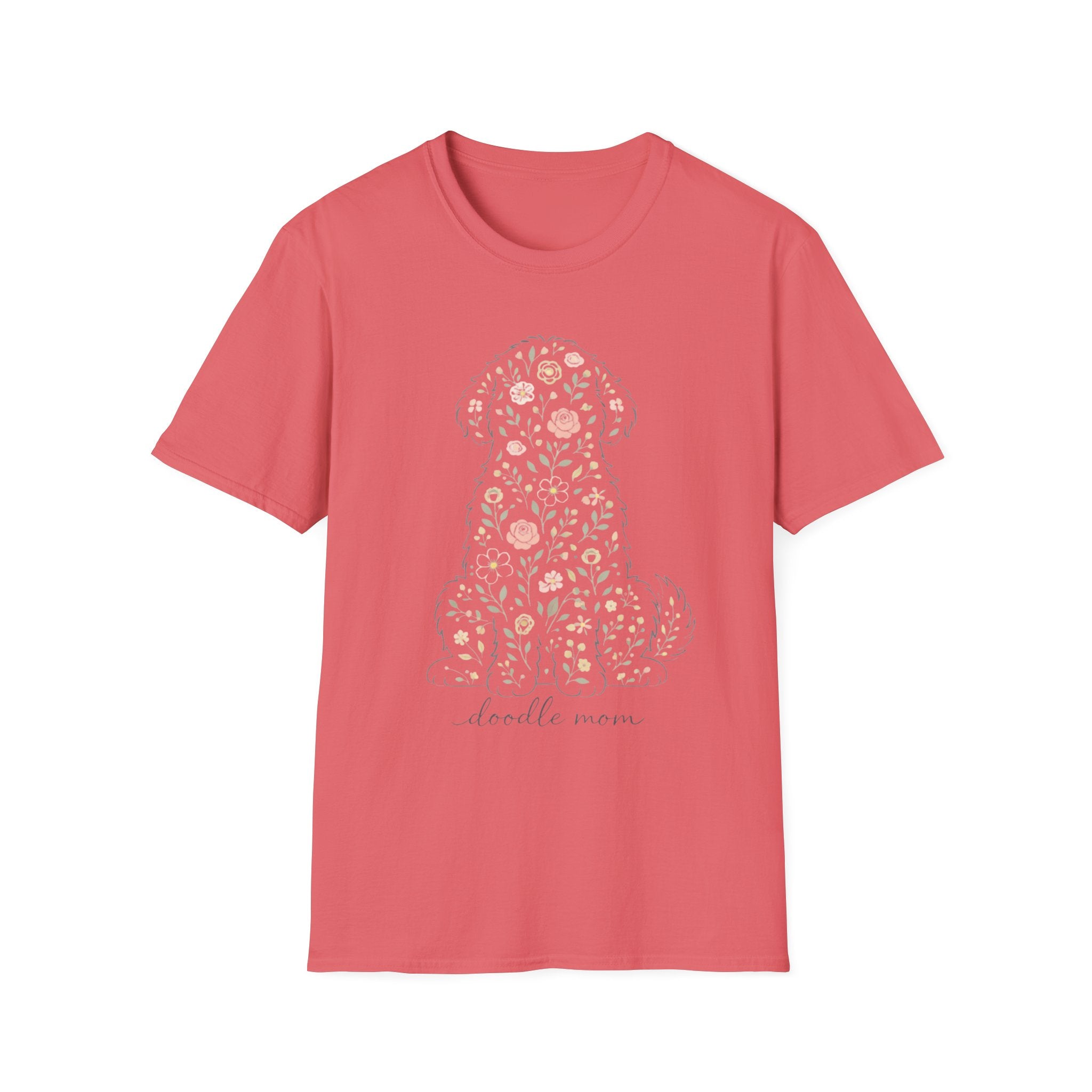 Floral Doodle Mom Silhouette T-Shirt