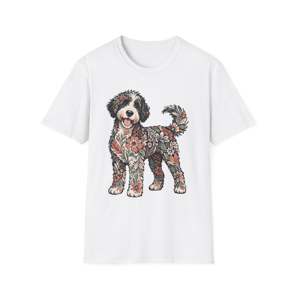 Standing Floral Bernedoodle T-Shirt