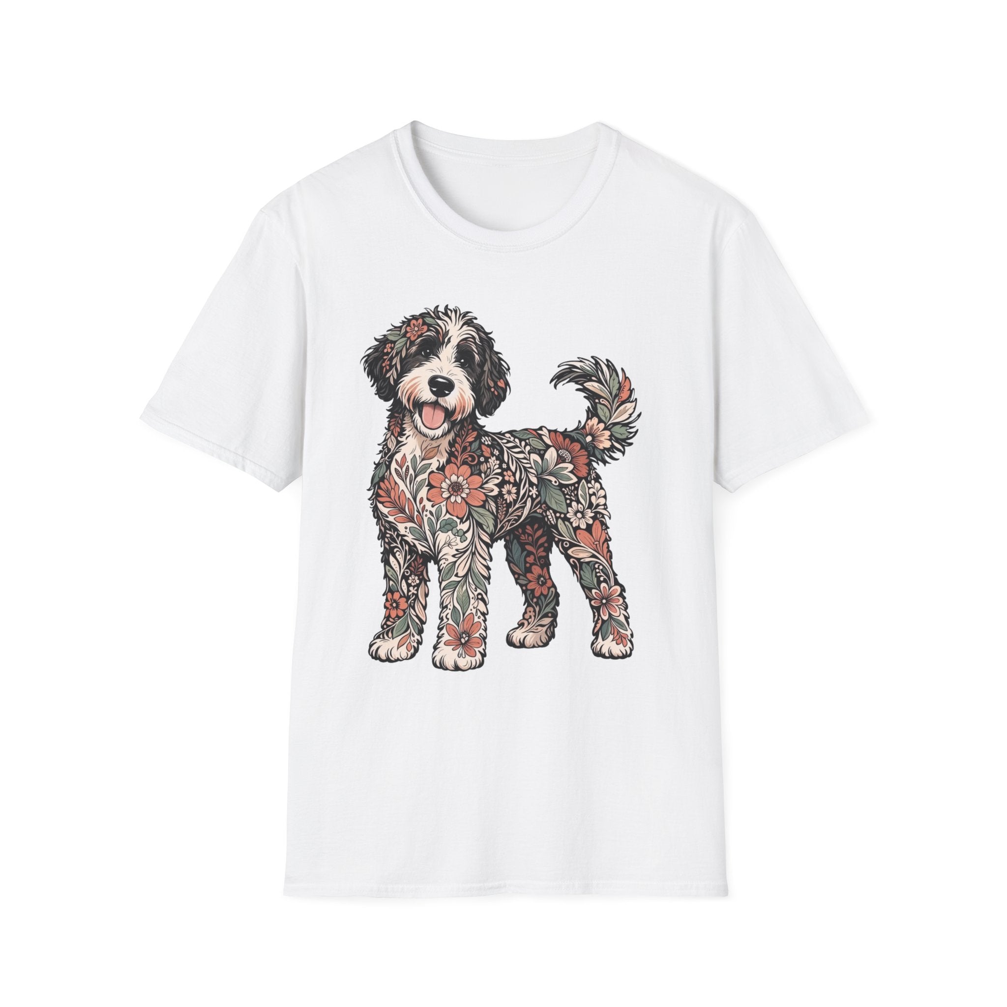 Standing Floral Bernedoodle T-Shirt
