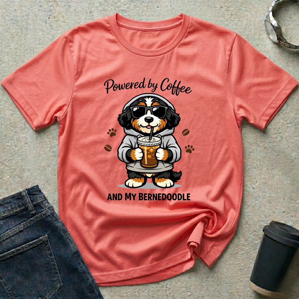 Powered by Coffee and My Bernedoodle T-Shirt