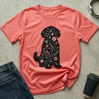 Floral Dog Silhouette T-Shirt
