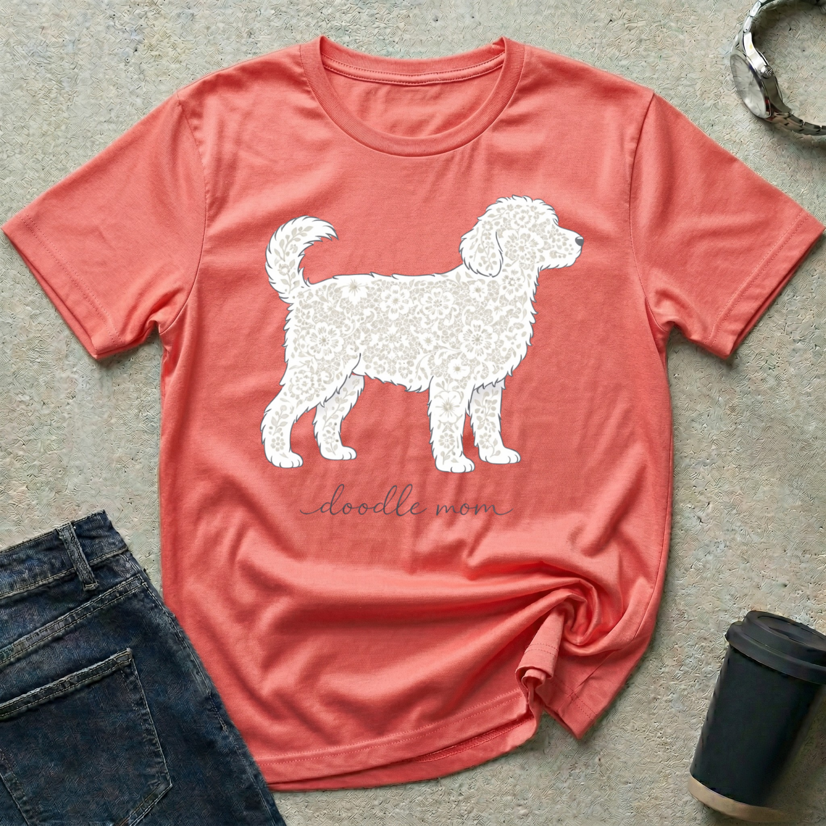 Lace Standing Doodle Silhouette T-Shirt