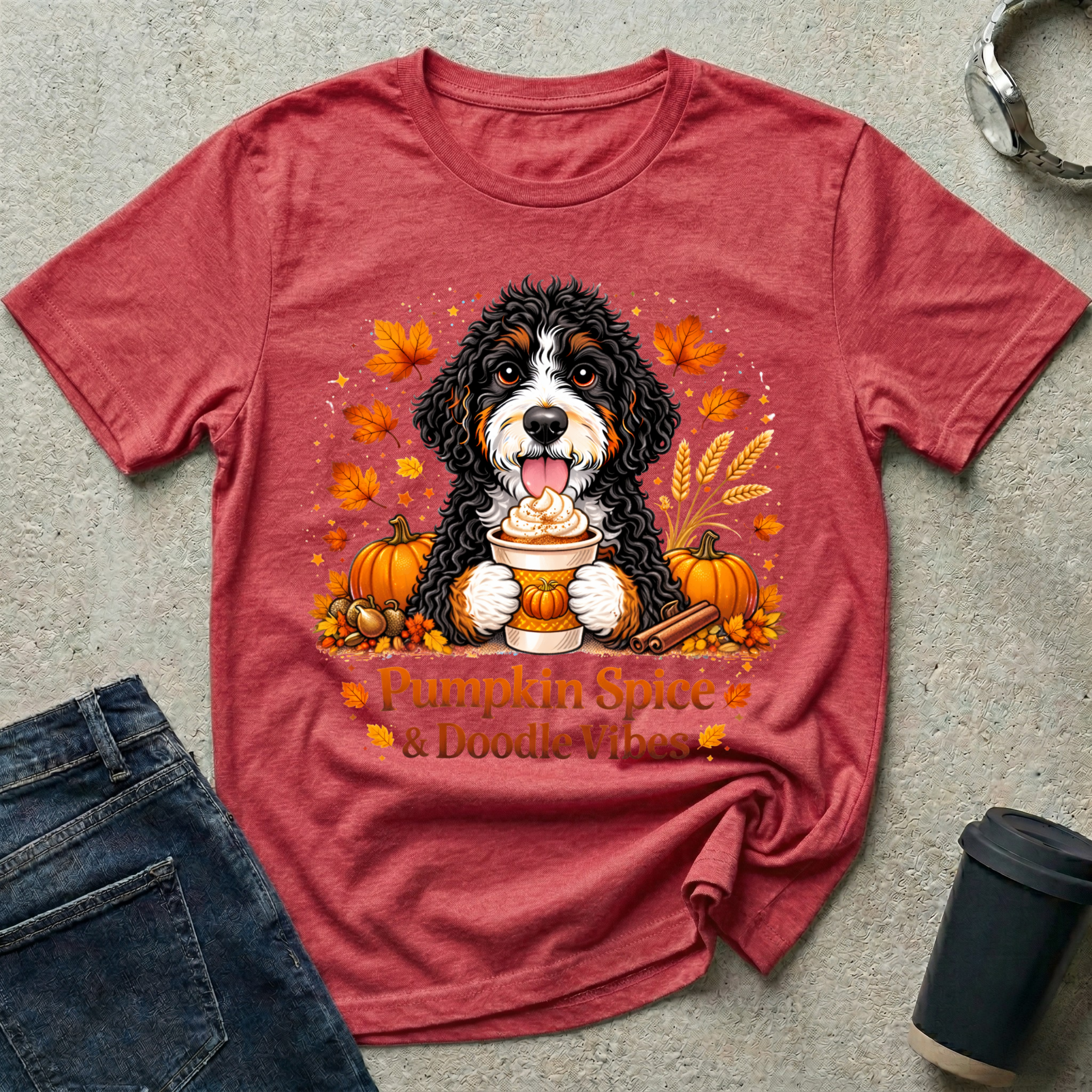 Pumpkin Spice & Doodle Vibes T-Shirt
