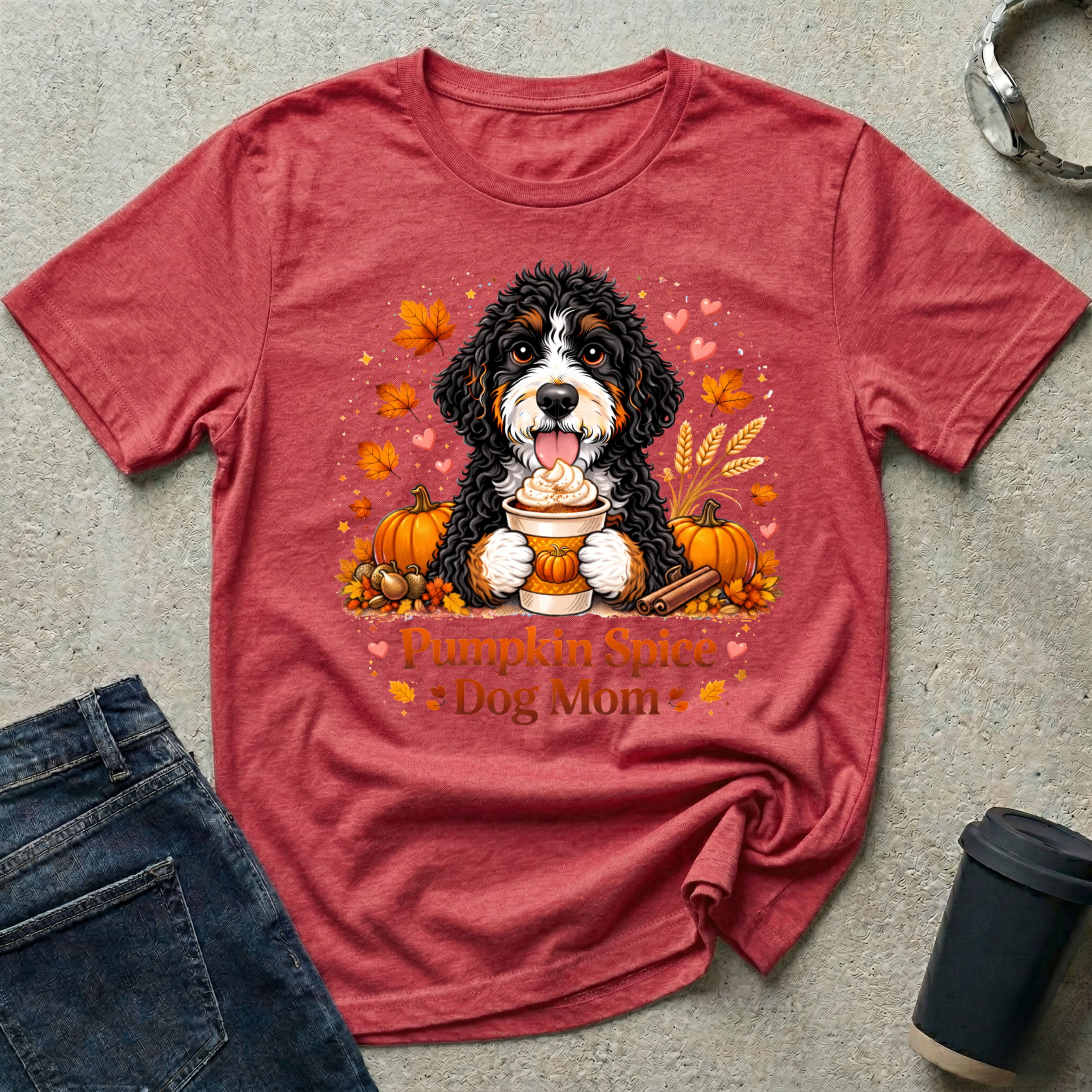 Pumpkin Spice Dog Mom T-Shirt