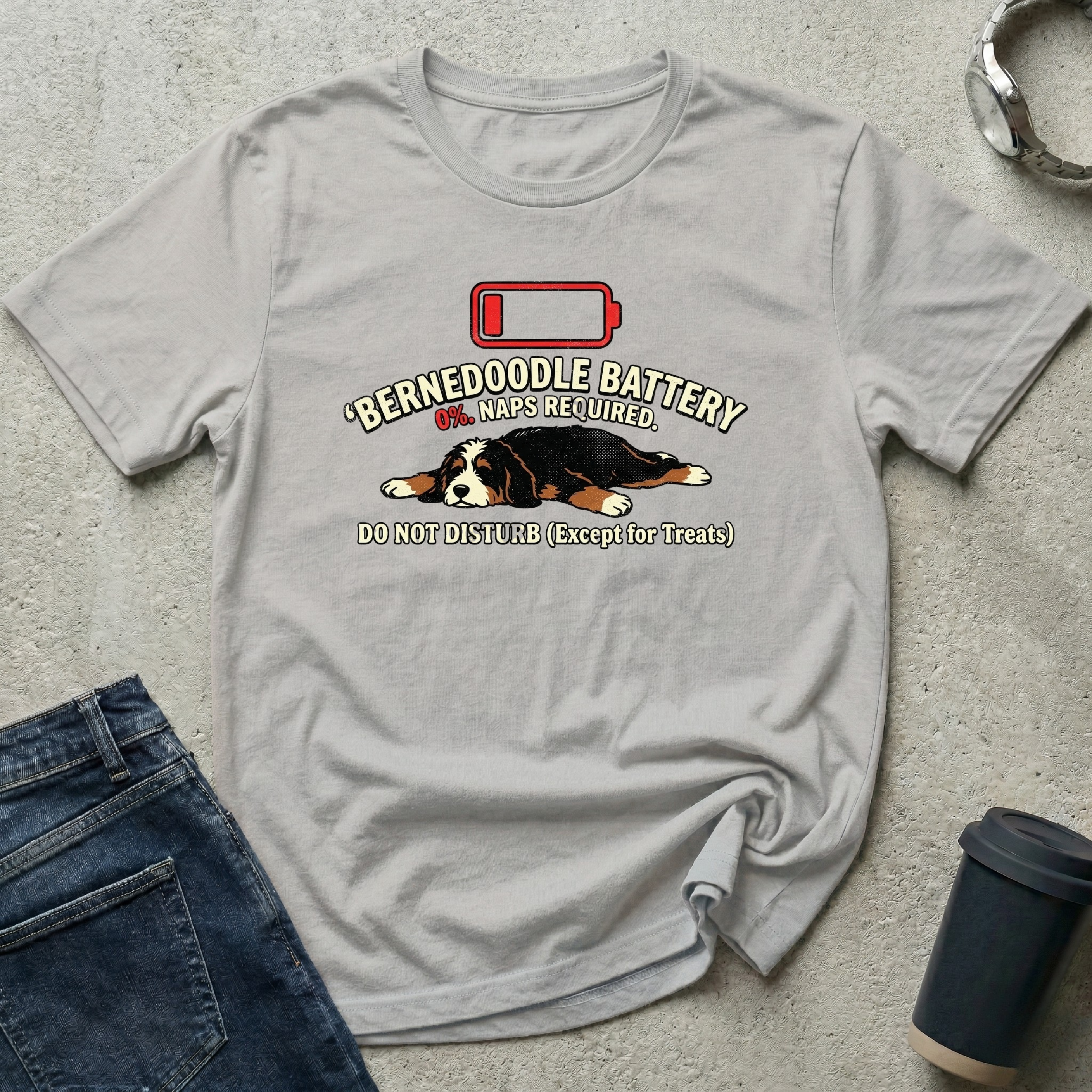 Bernedoodle Low Battery T-Shirt