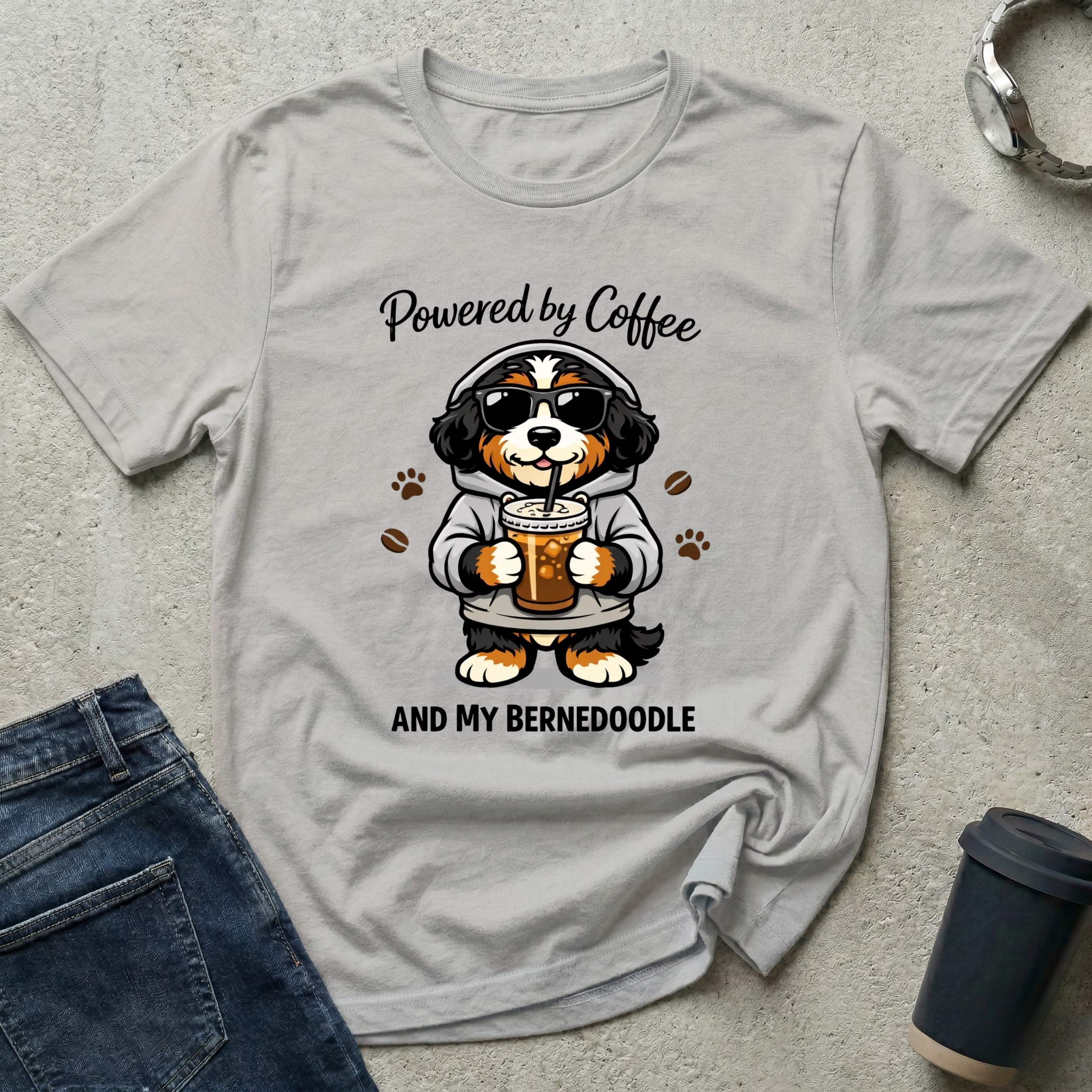 Powered by Coffee and My Bernedoodle T-Shirt