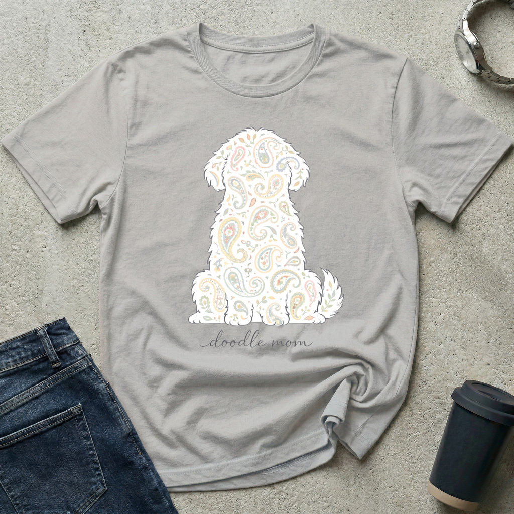 Paisley Doodle Mom Silhouette T-Shirt