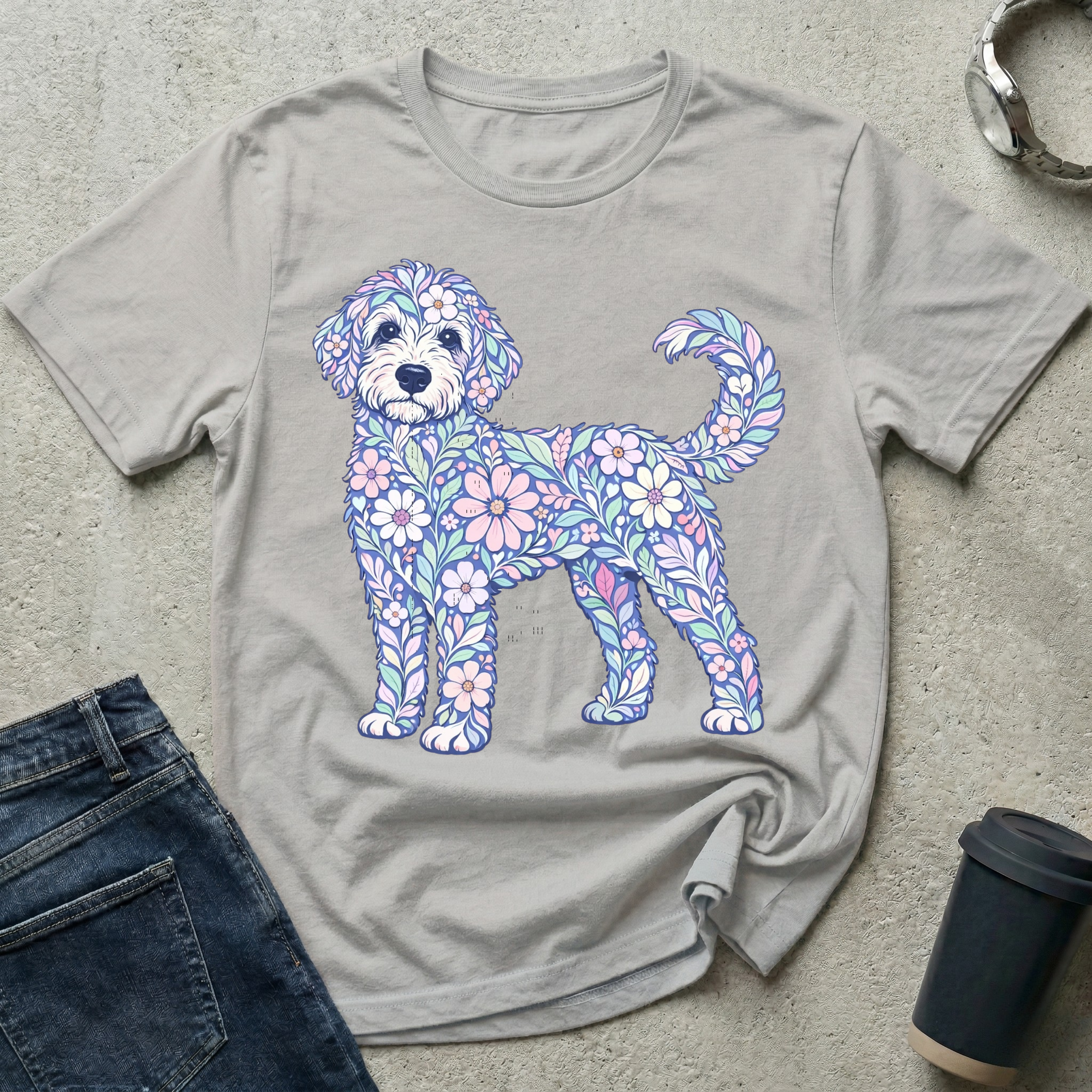 Pastel Floral Doodle T-Shirt
