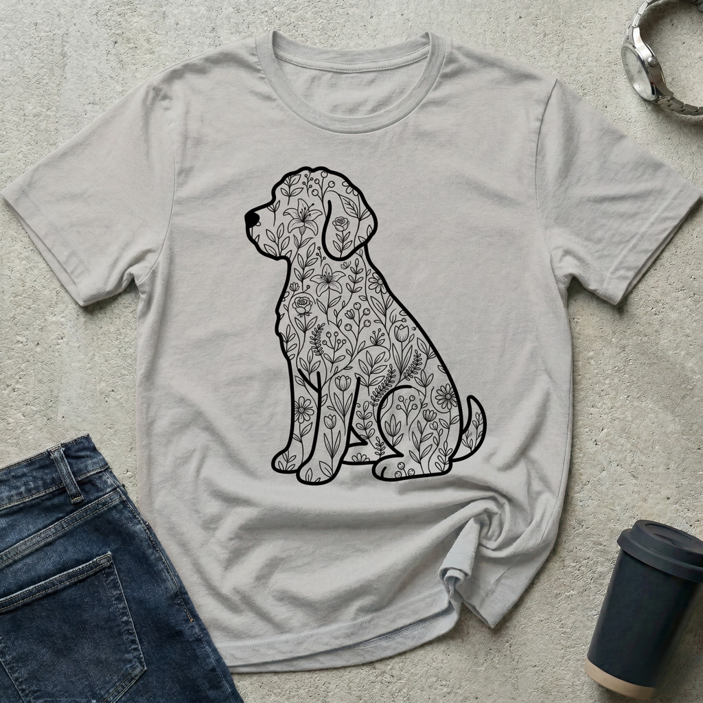 Floral Retriever Silhouette T-Shirt