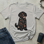 Floral Dog Silhouette T-Shirt