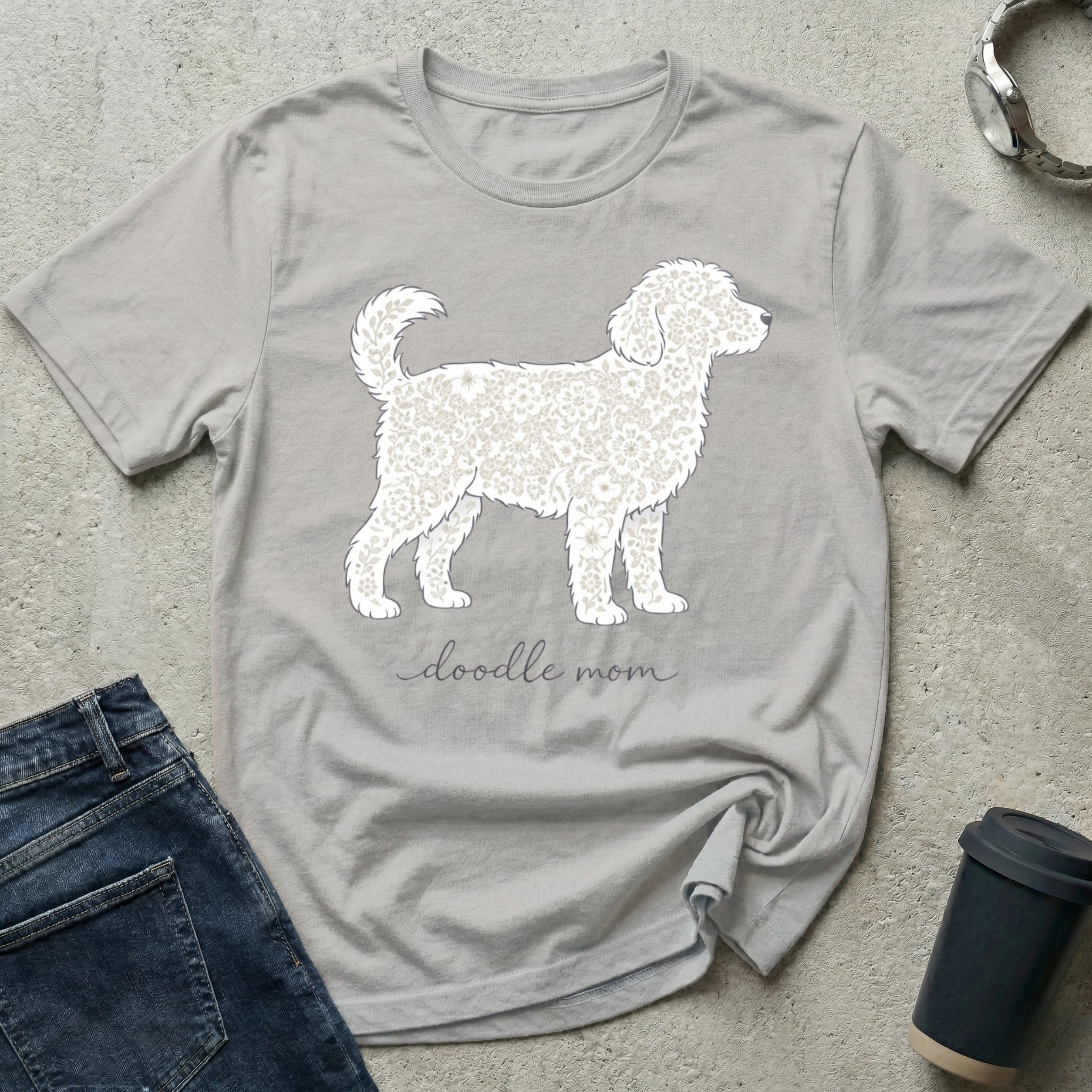 Lace Standing Doodle Silhouette T-Shirt