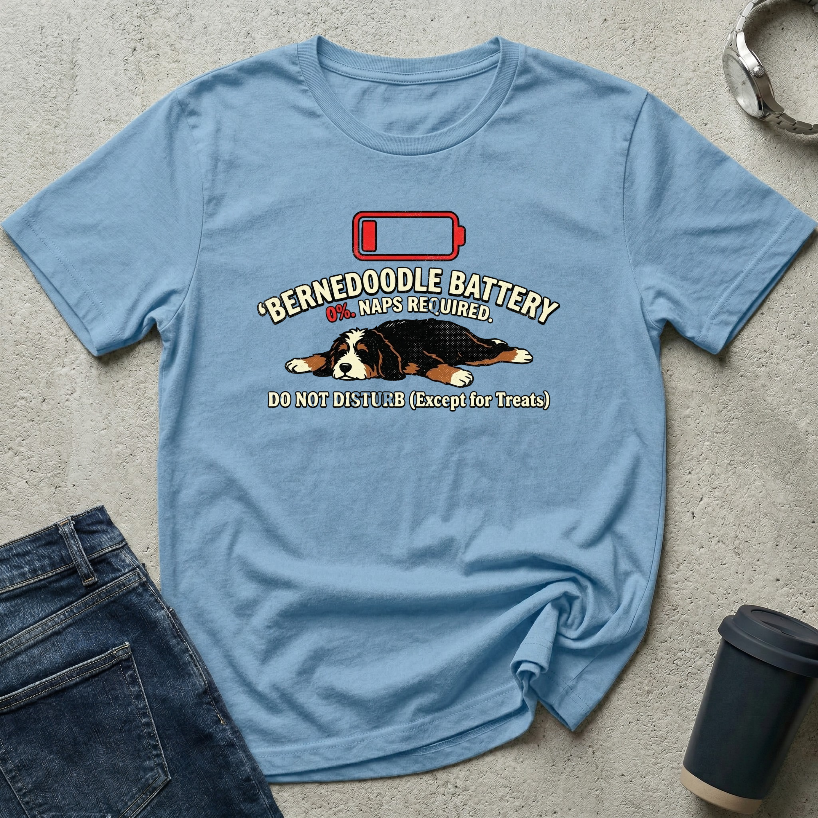 Bernedoodle Low Battery T-Shirt
