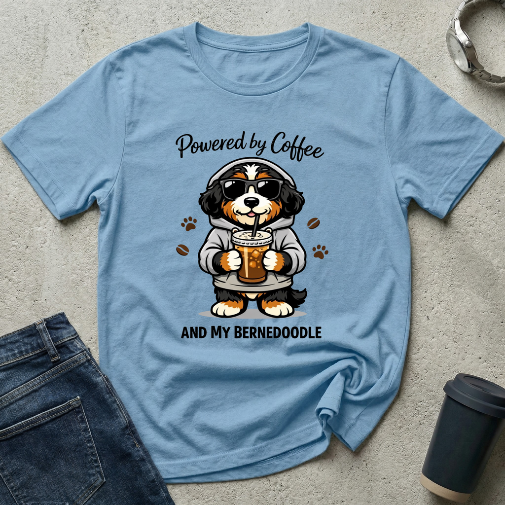Powered by Coffee and My Bernedoodle T-Shirt