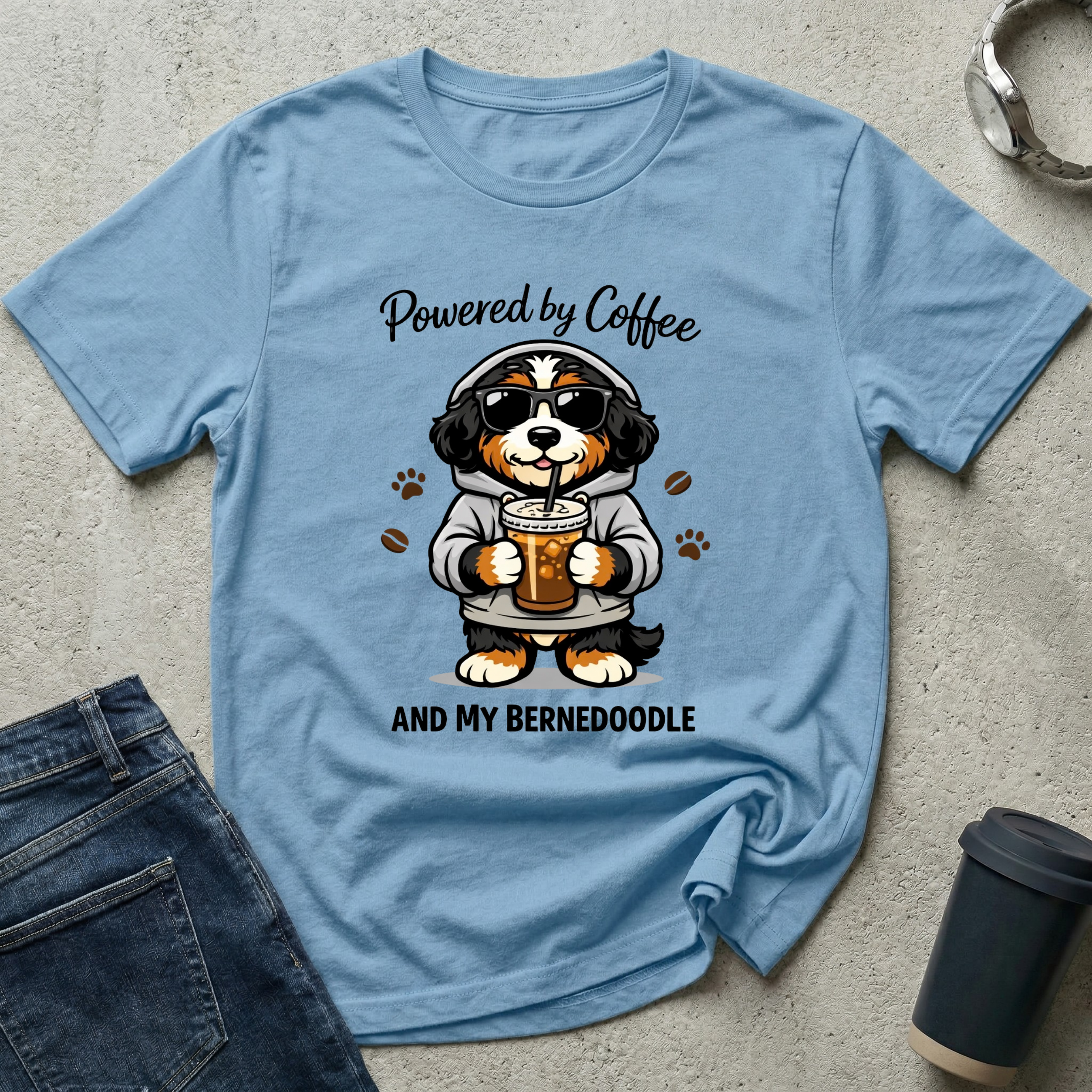 Powered by Coffee and My Bernedoodle T-Shirt