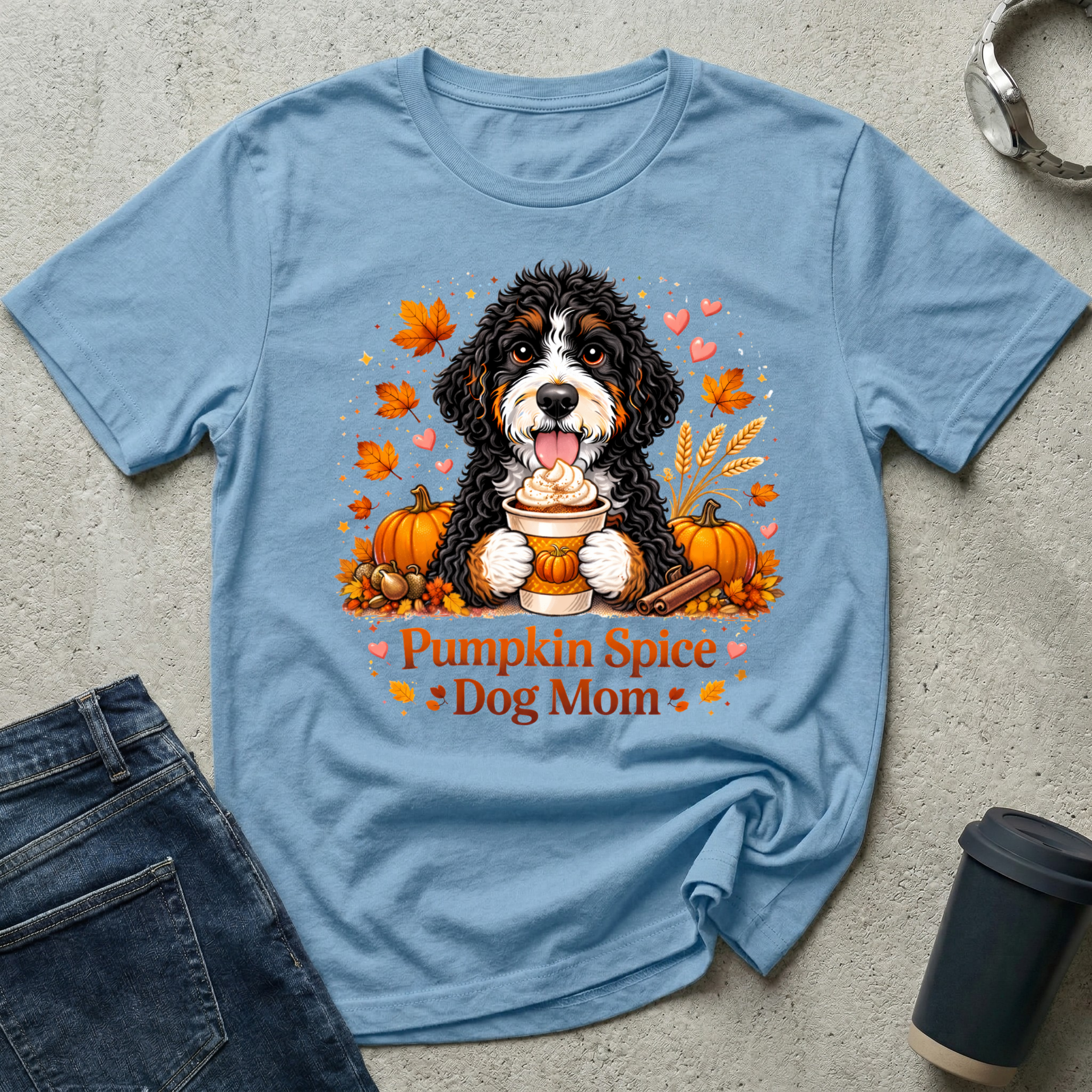 Pumpkin Spice Dog Mom T-Shirt