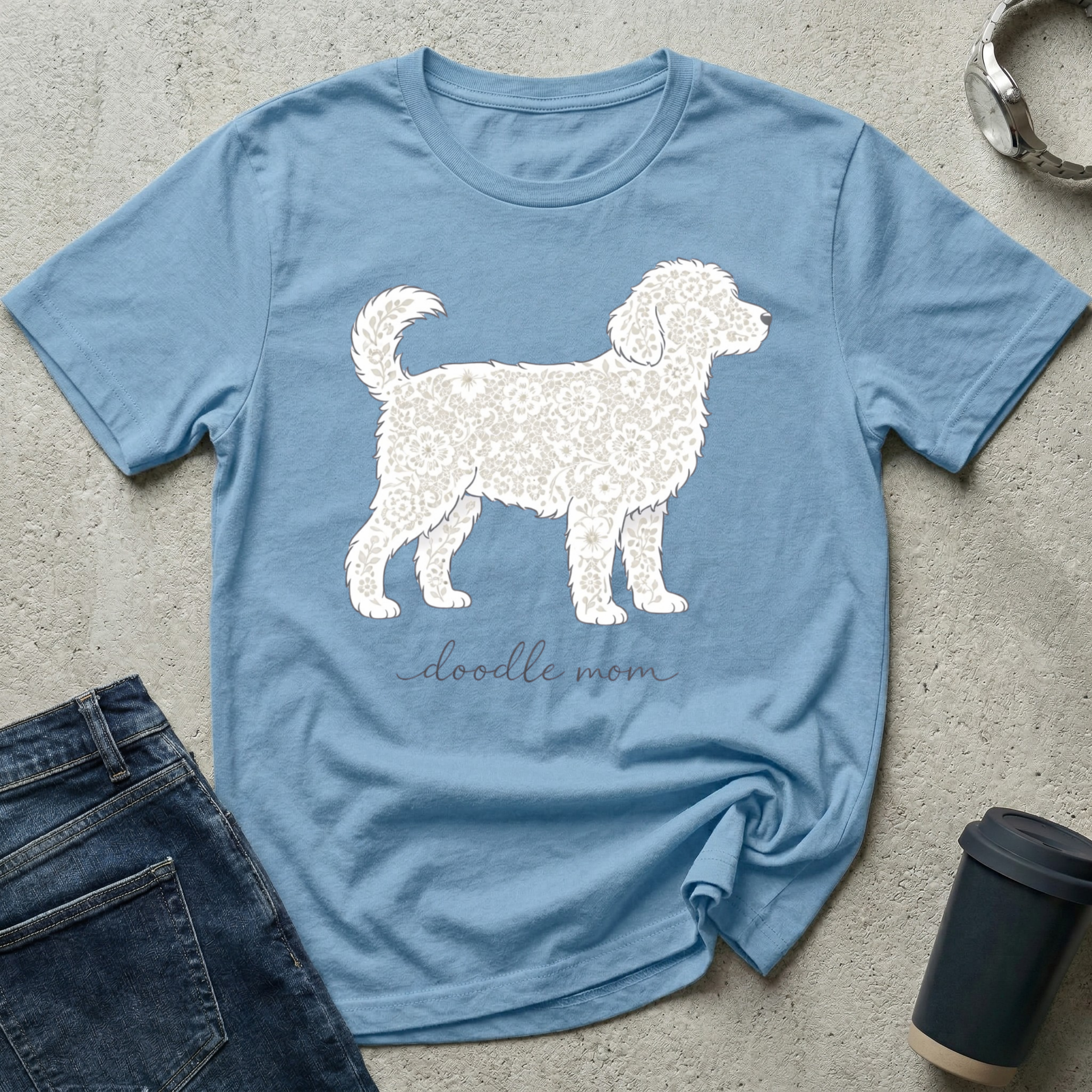 Lace Standing Doodle Silhouette T-Shirt
