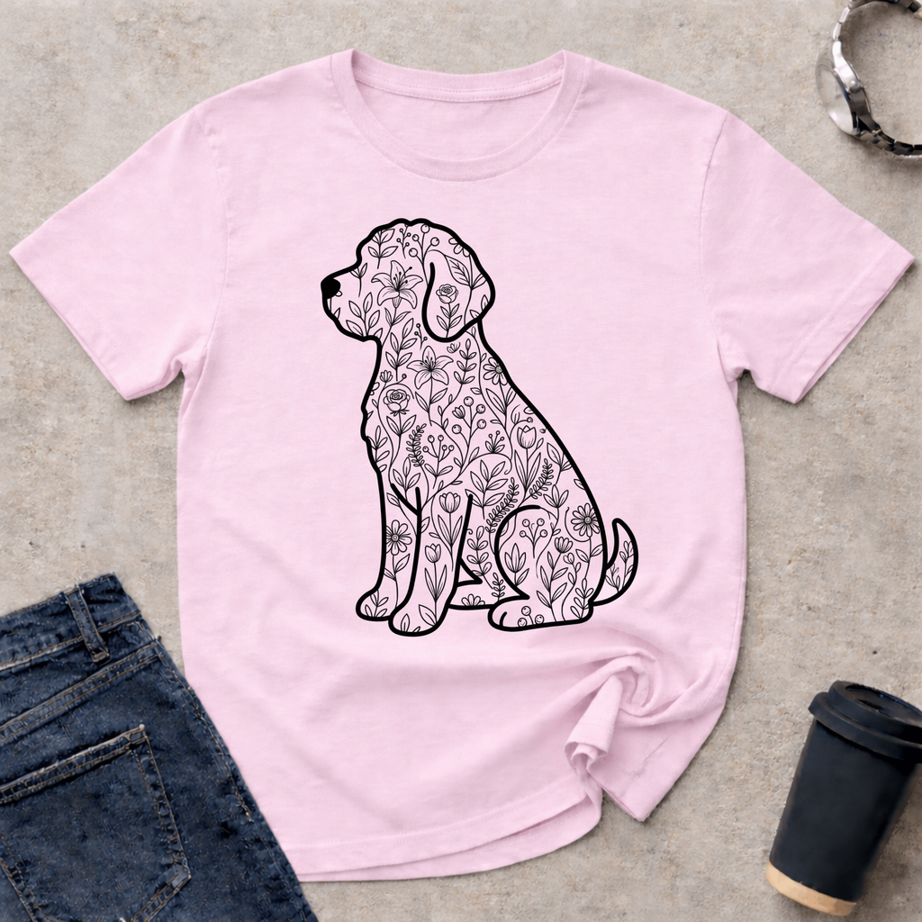 Floral Retriever Silhouette T-Shirt