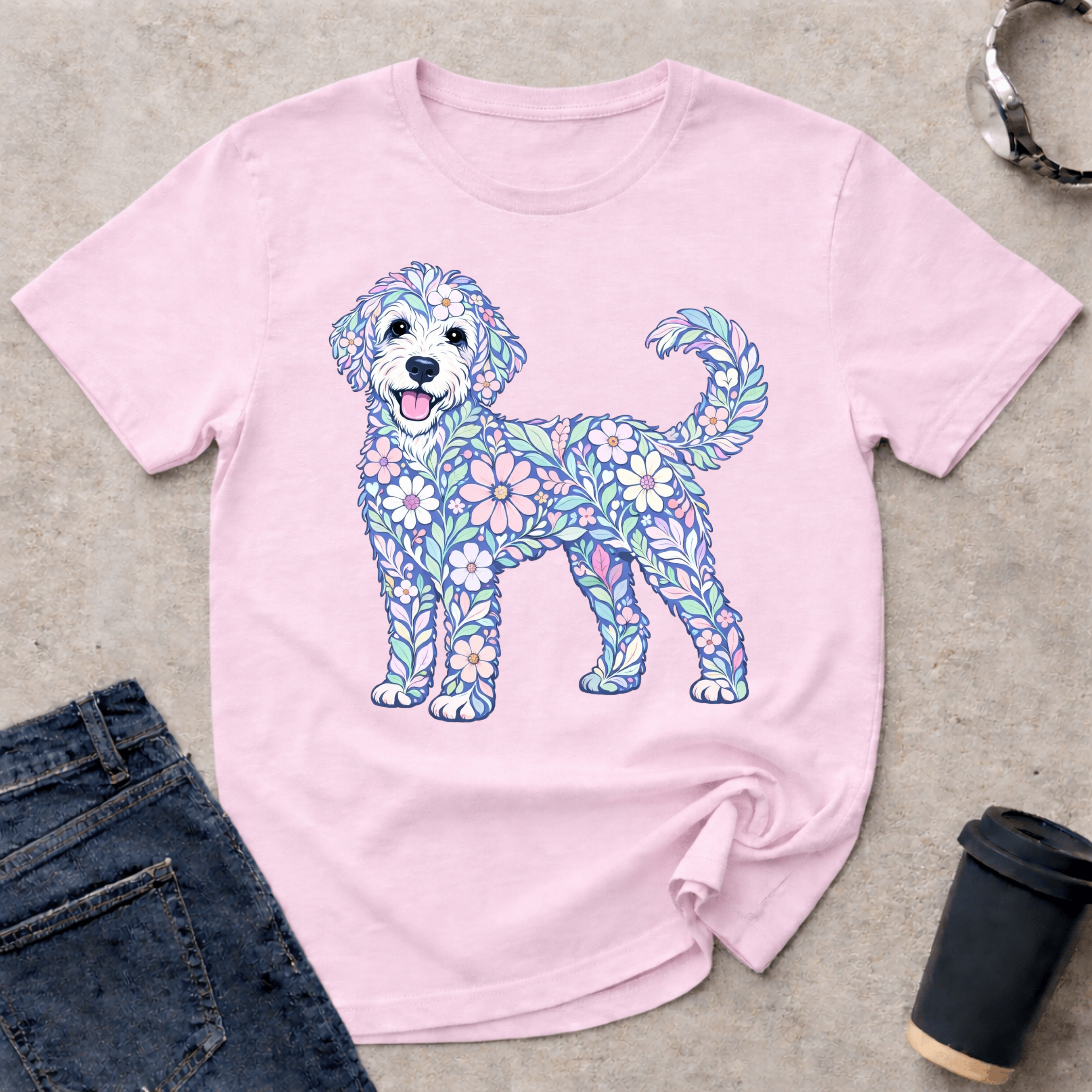 Pastel Floral Doodle T-Shirt