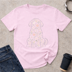 Floral Dog Silhouette T-Shirt
