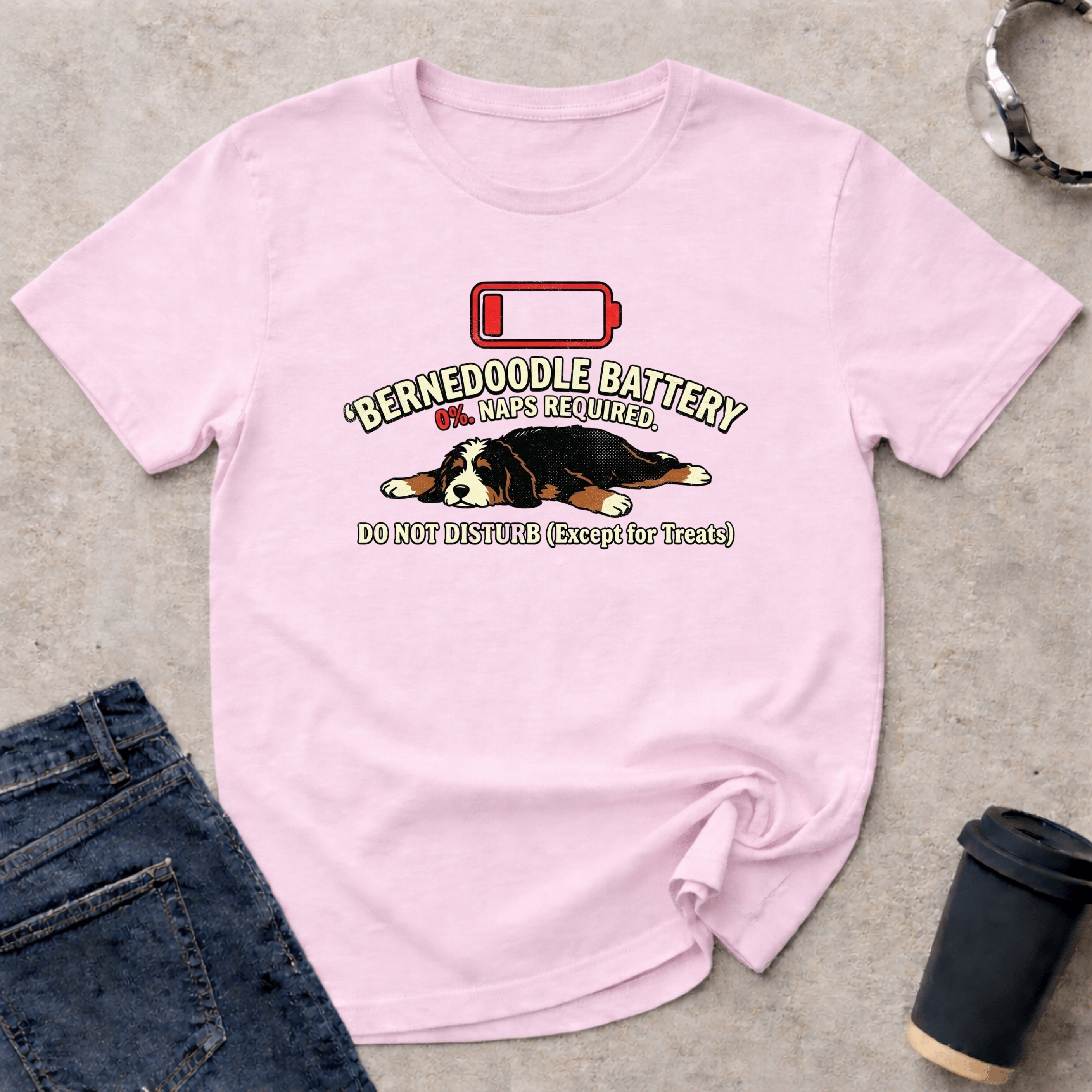 Bernedoodle Low Battery T-Shirt