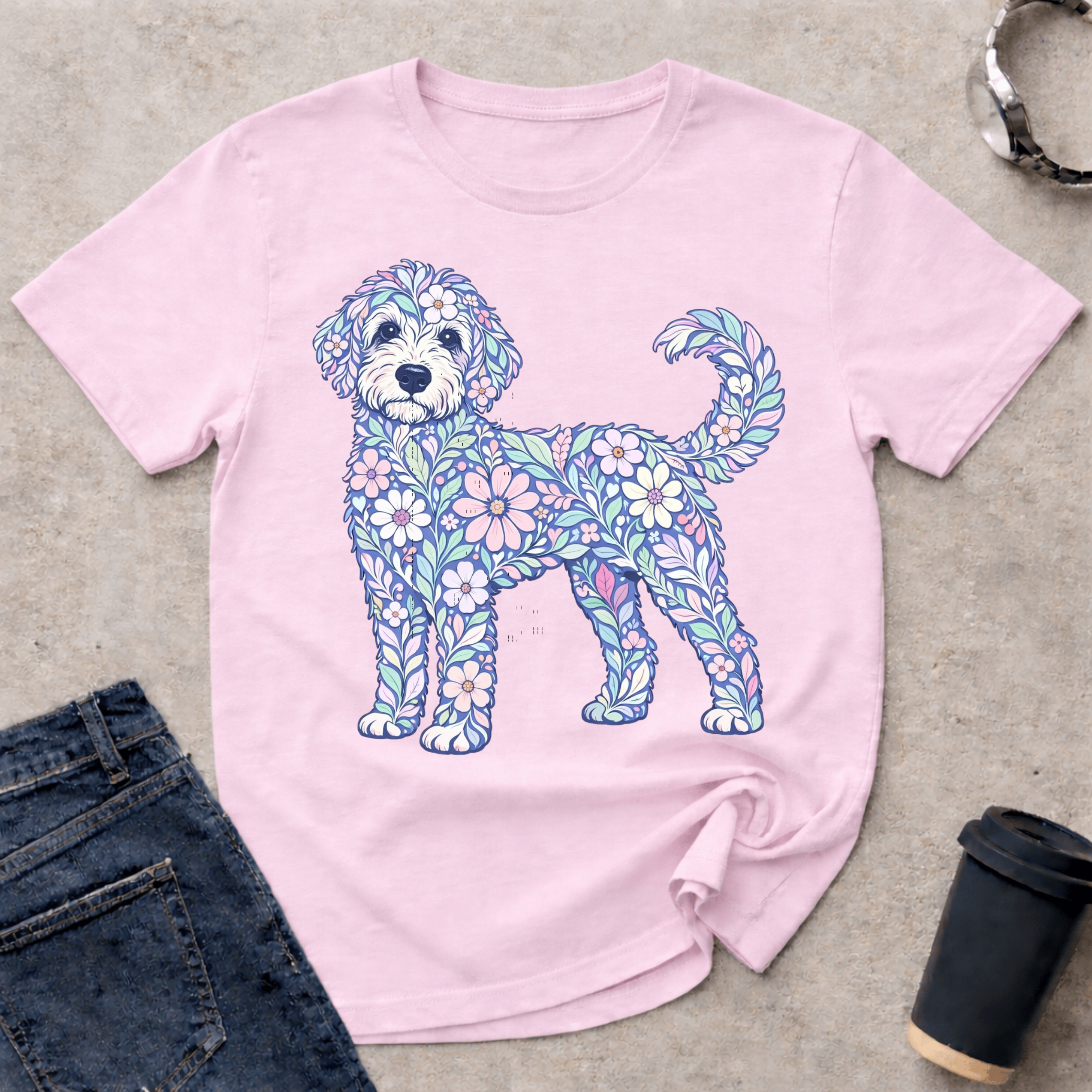 Pastel Floral Doodle T-Shirt