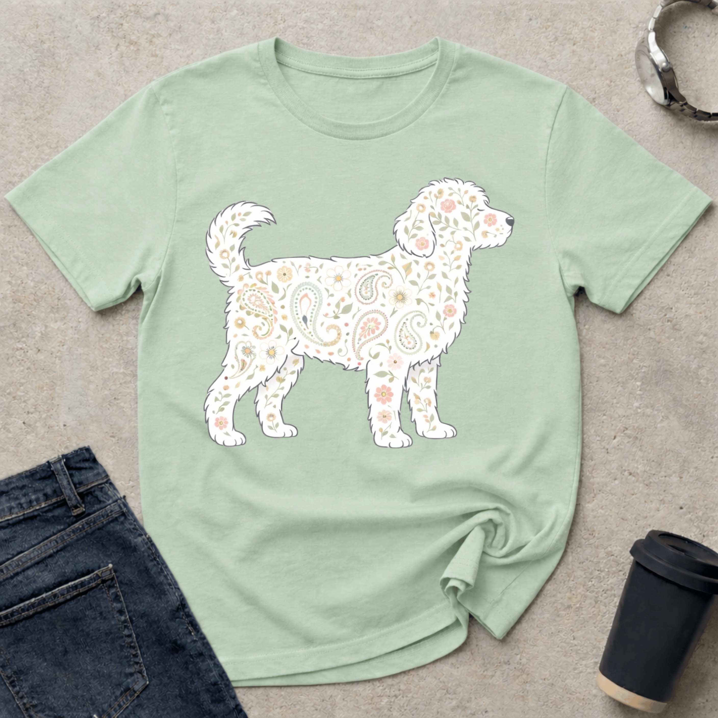 Paisley Standing Doodle Silhouette T-Shirt