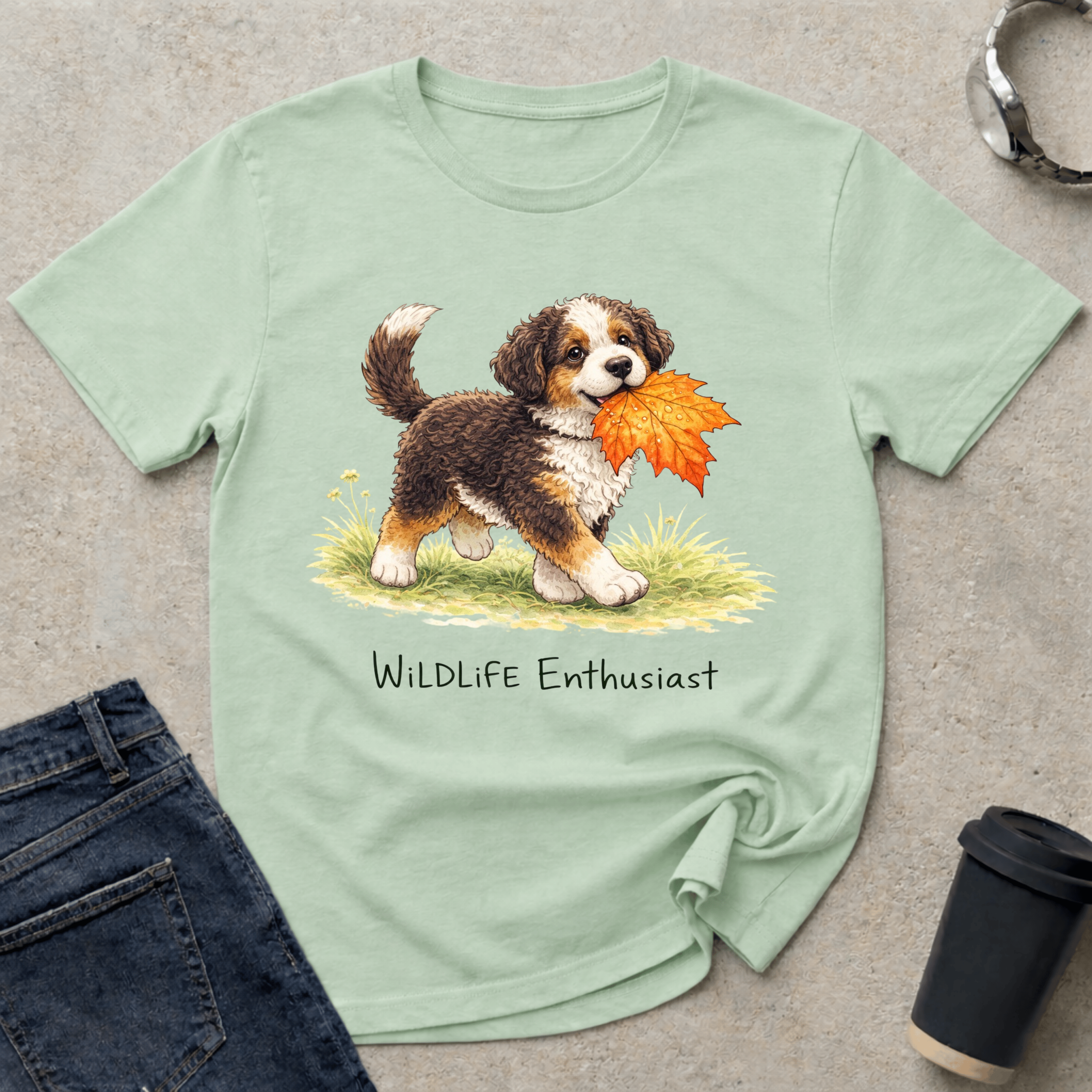 Wildlife Enthusiast Leaf T-Shirt
