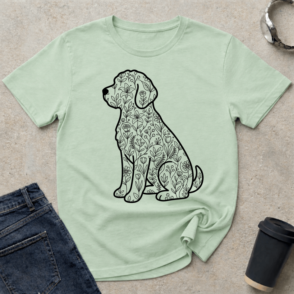 Floral Retriever Silhouette T-Shirt