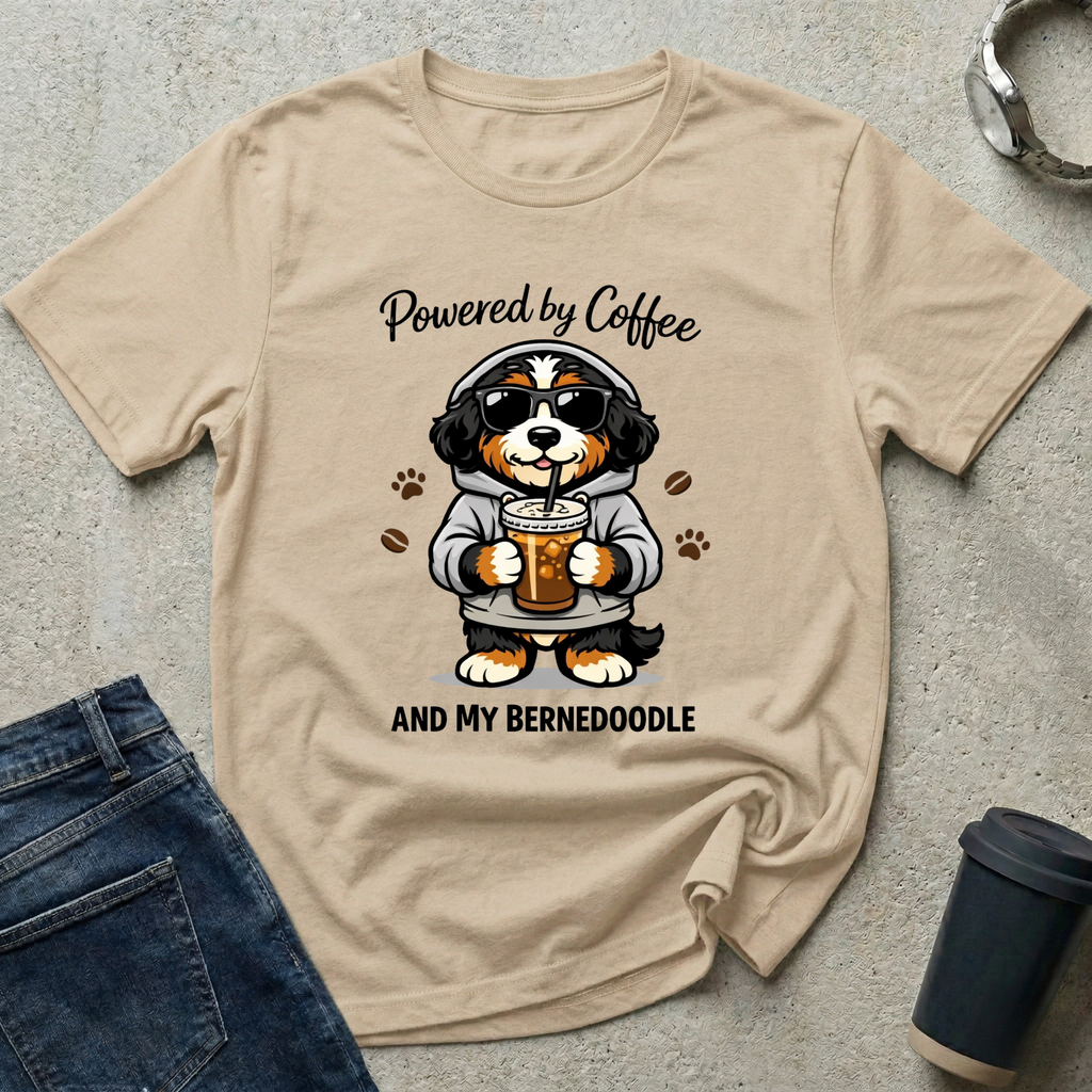 Powered by Coffee and My Bernedoodle T-Shirt