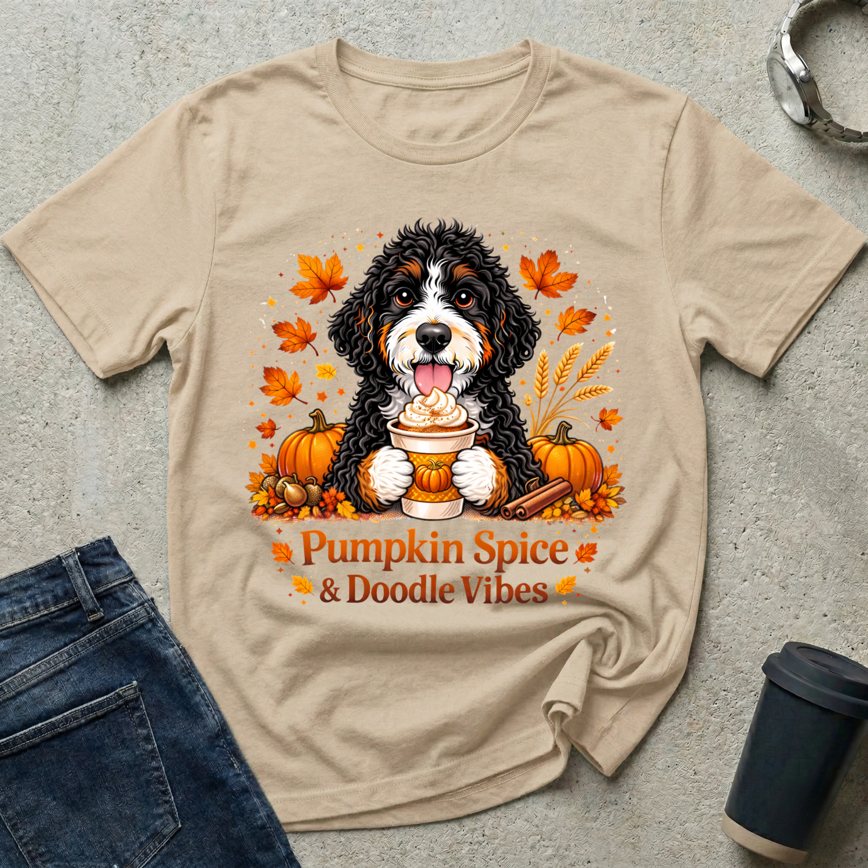 Pumpkin Spice & Doodle Vibes T-Shirt