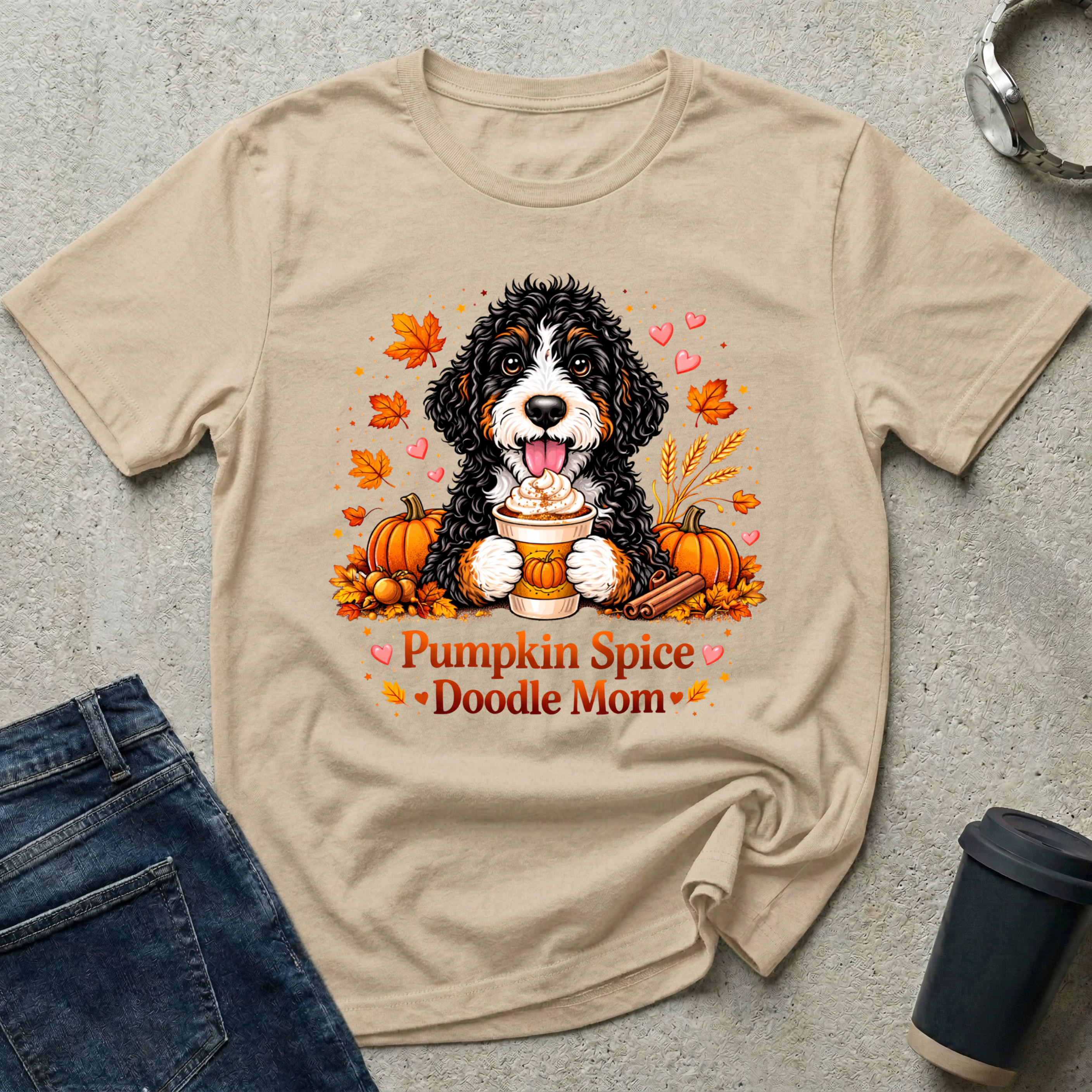Pumpkin Spice Doodle Mom T-Shirt