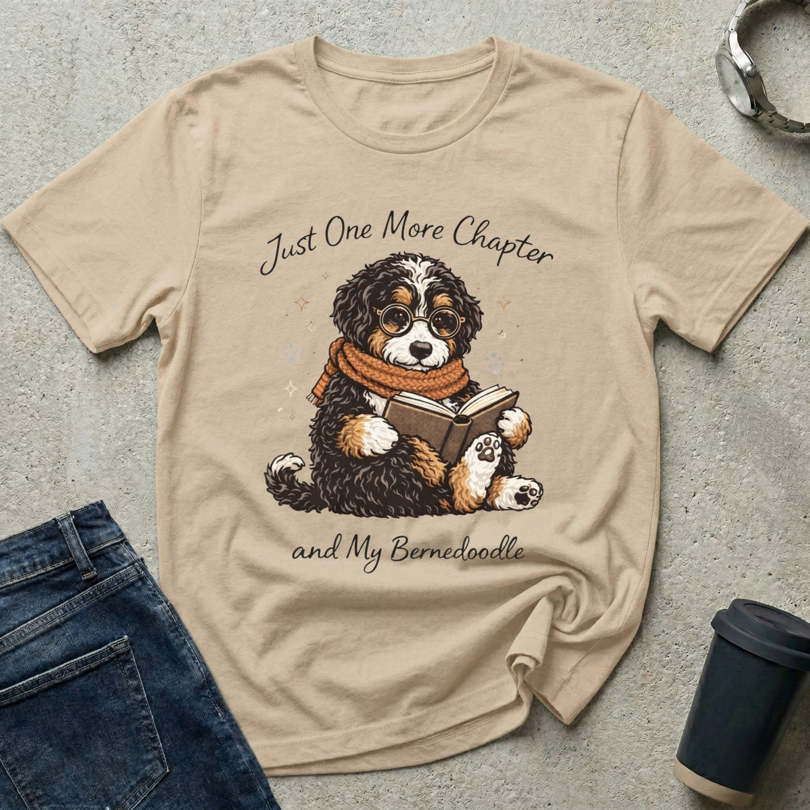 Just One More Chapter - Bernedoodle T-Shirt