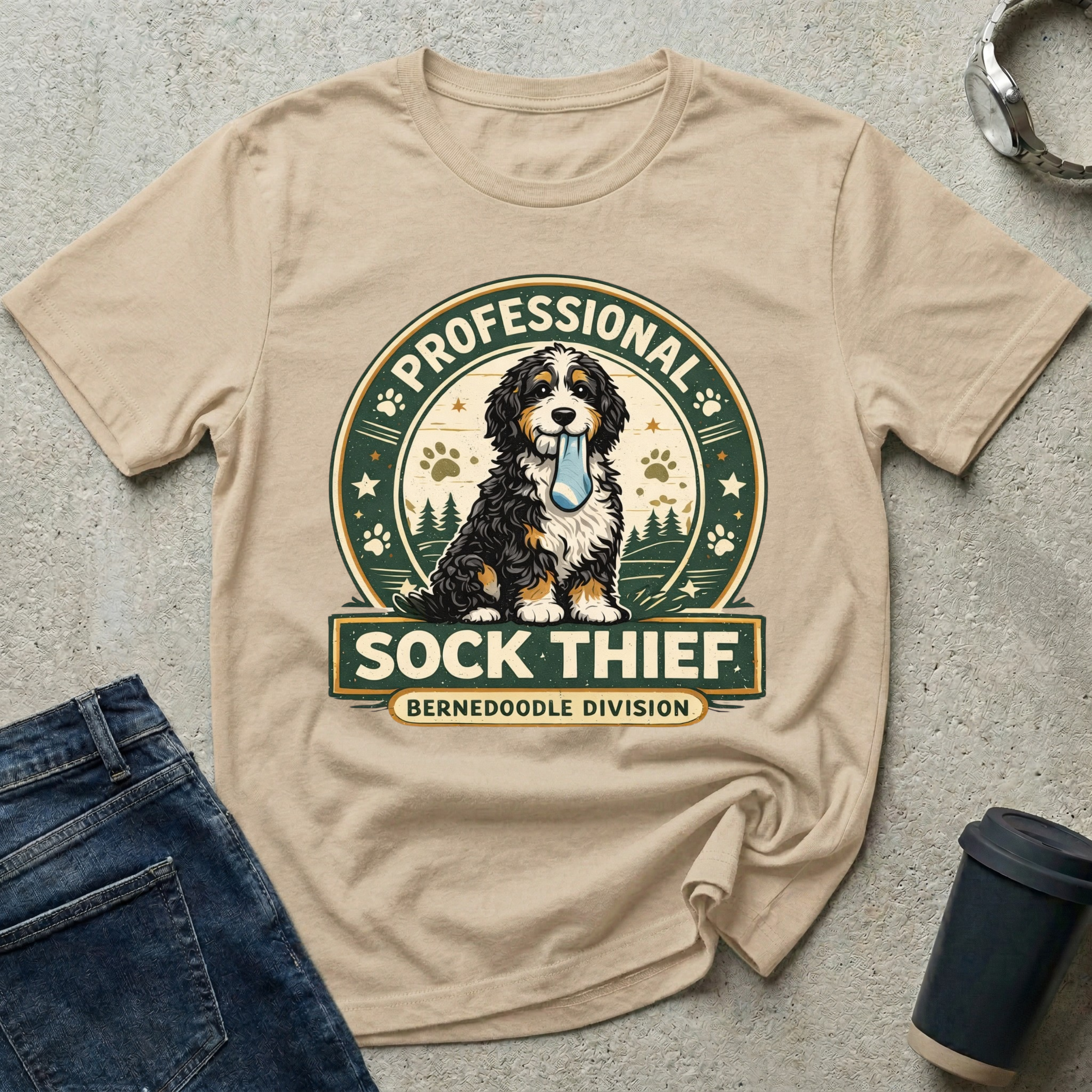 Professional Sock Thief Badge T-Shirt
