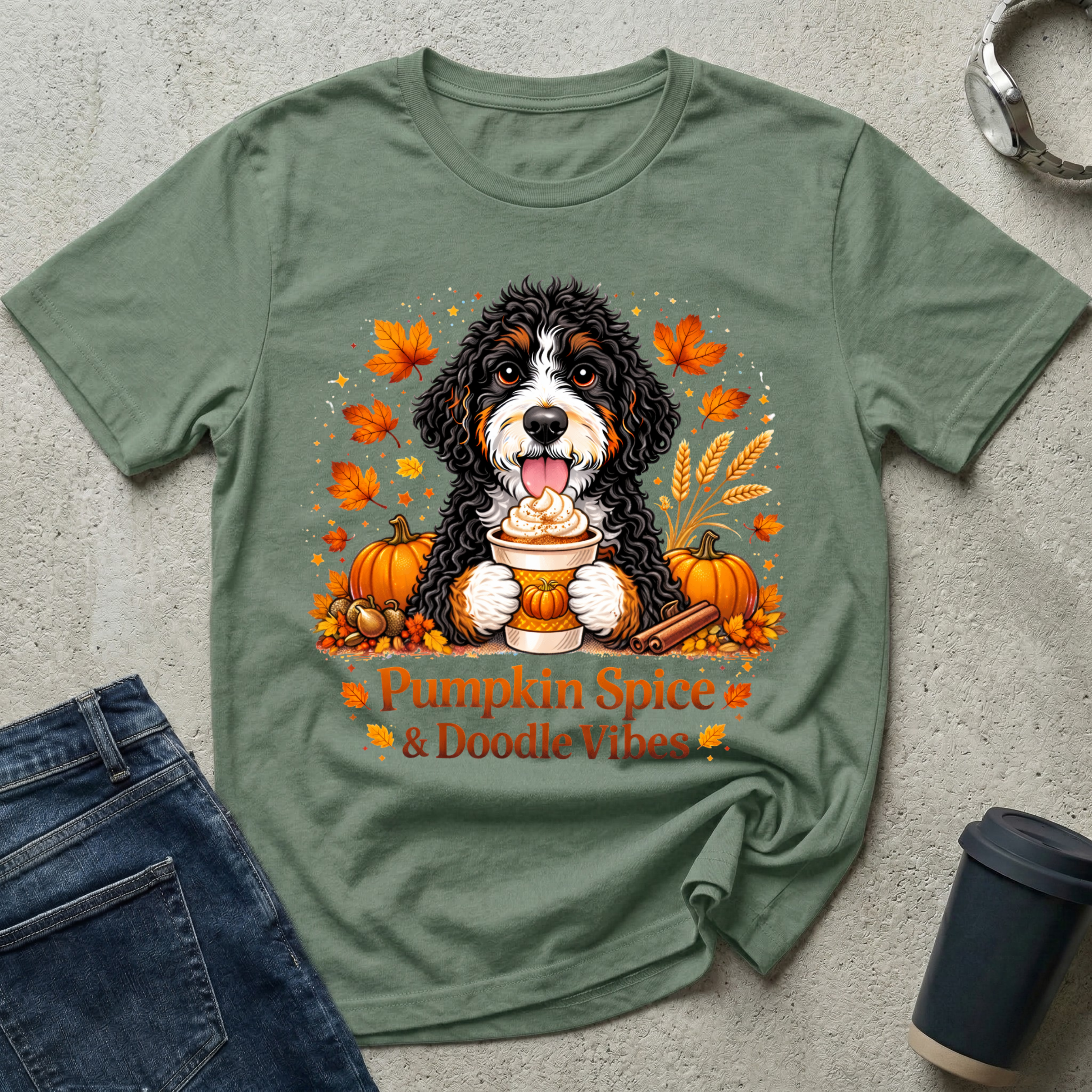 Pumpkin Spice & Doodle Vibes T-Shirt