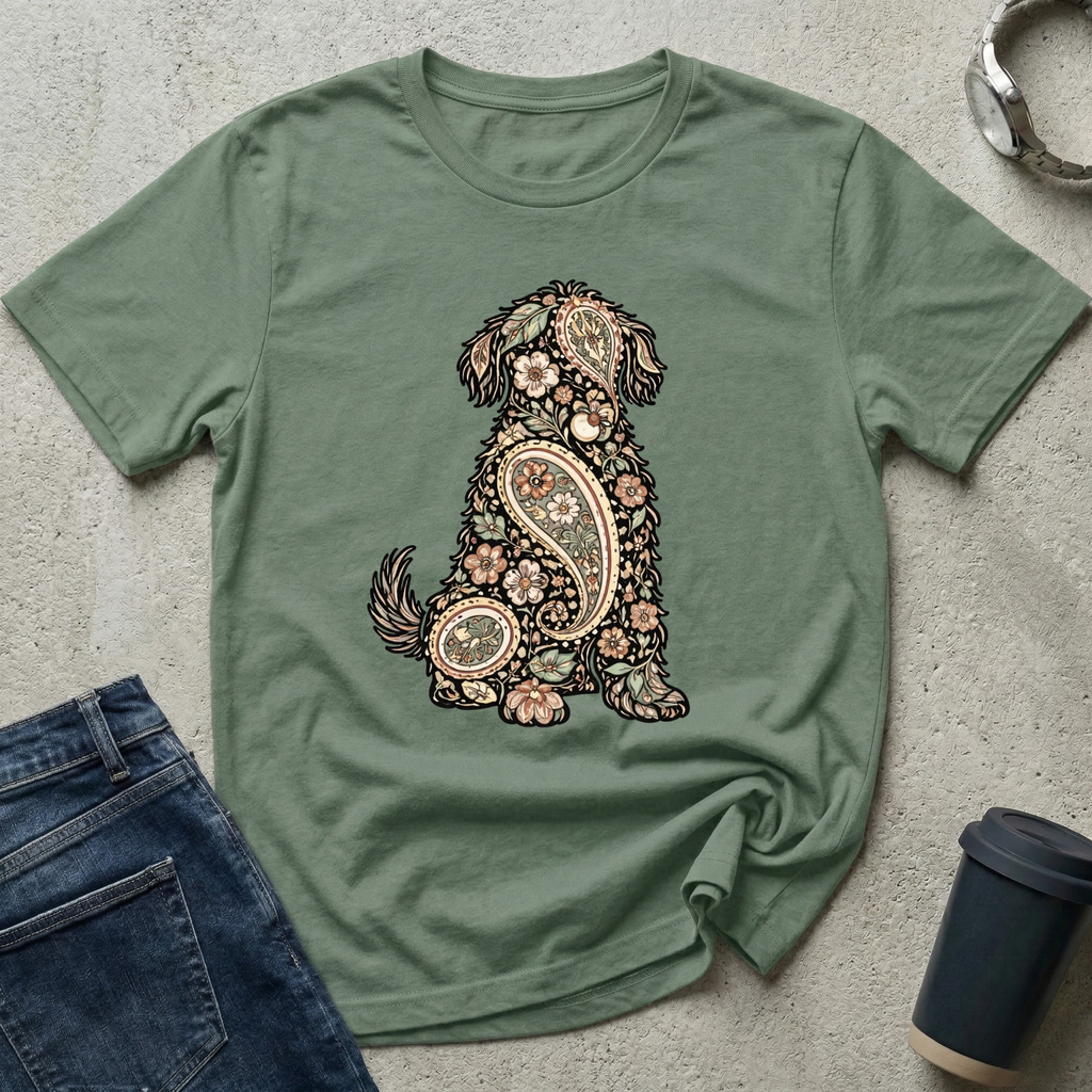 Paisley Dog Silhouette T-Shirt