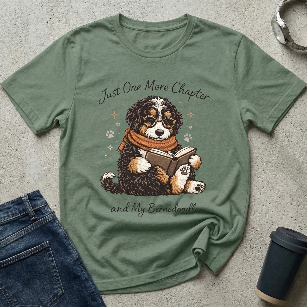 Just One More Chapter - Bernedoodle T-Shirt