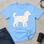 Floral Standing Doodle Mom Silhouette T-Shirt