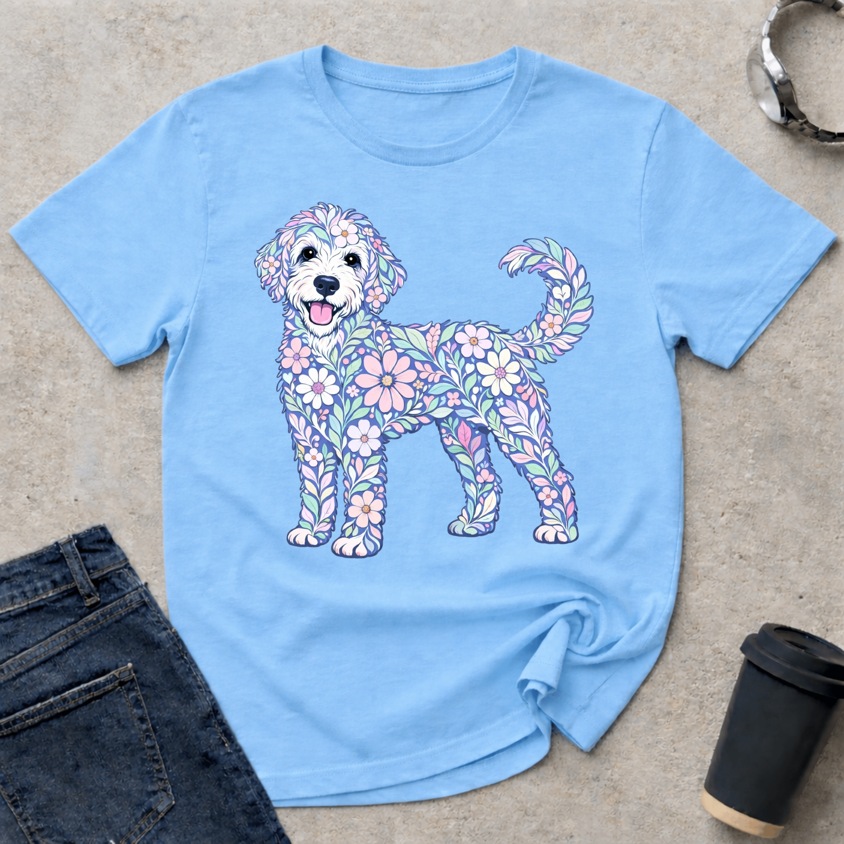 Pastel Floral Doodle T-Shirt
