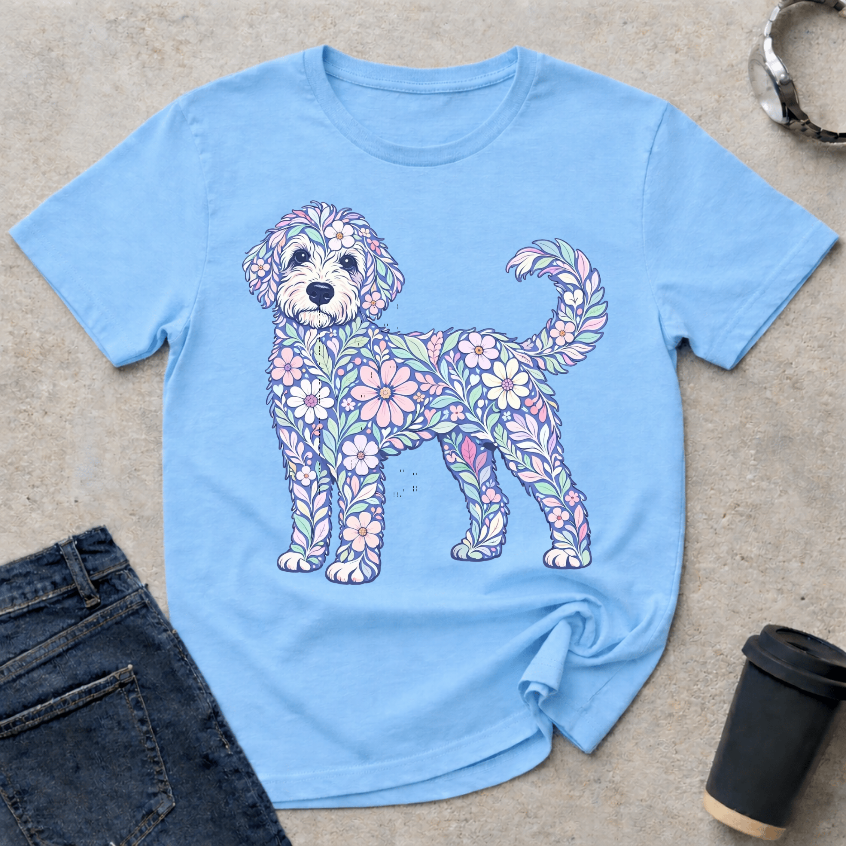 Pastel Floral Doodle T-Shirt
