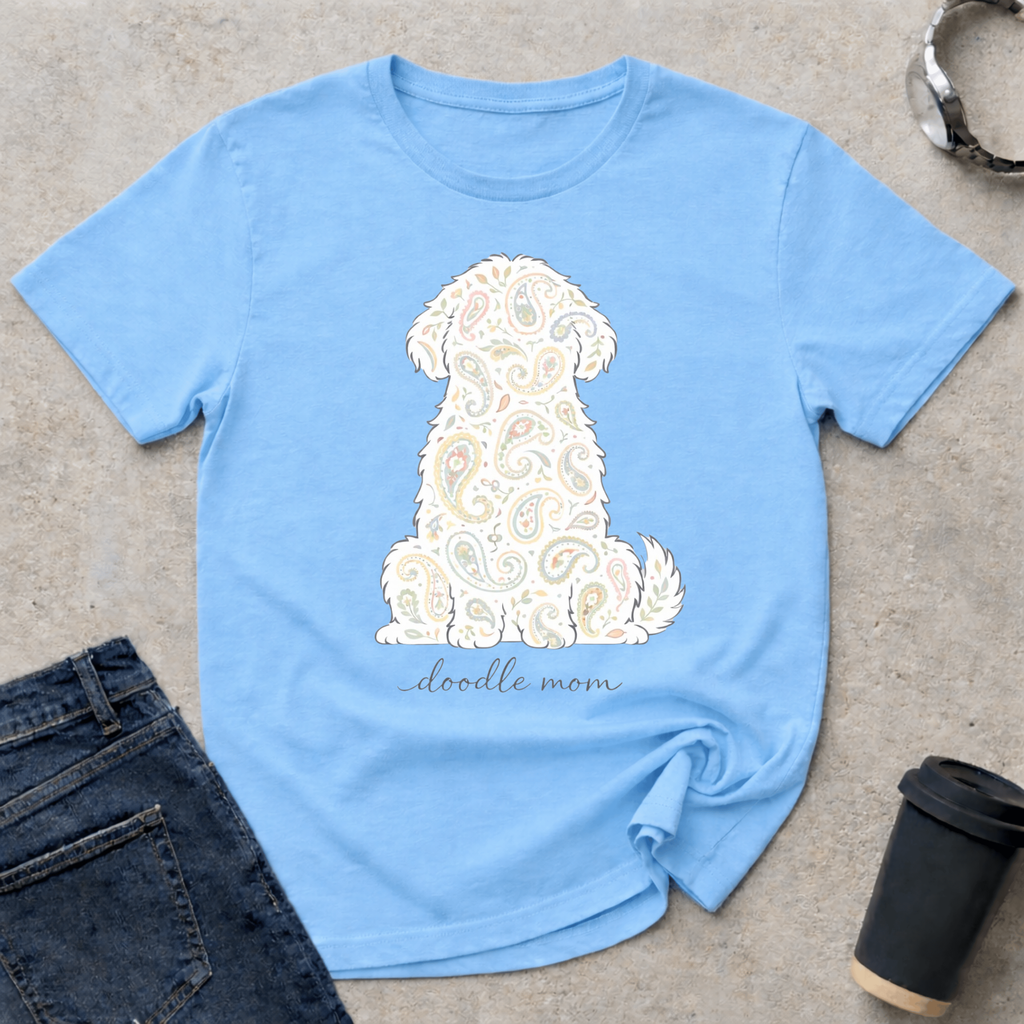 Paisley Doodle Mom Silhouette T-Shirt