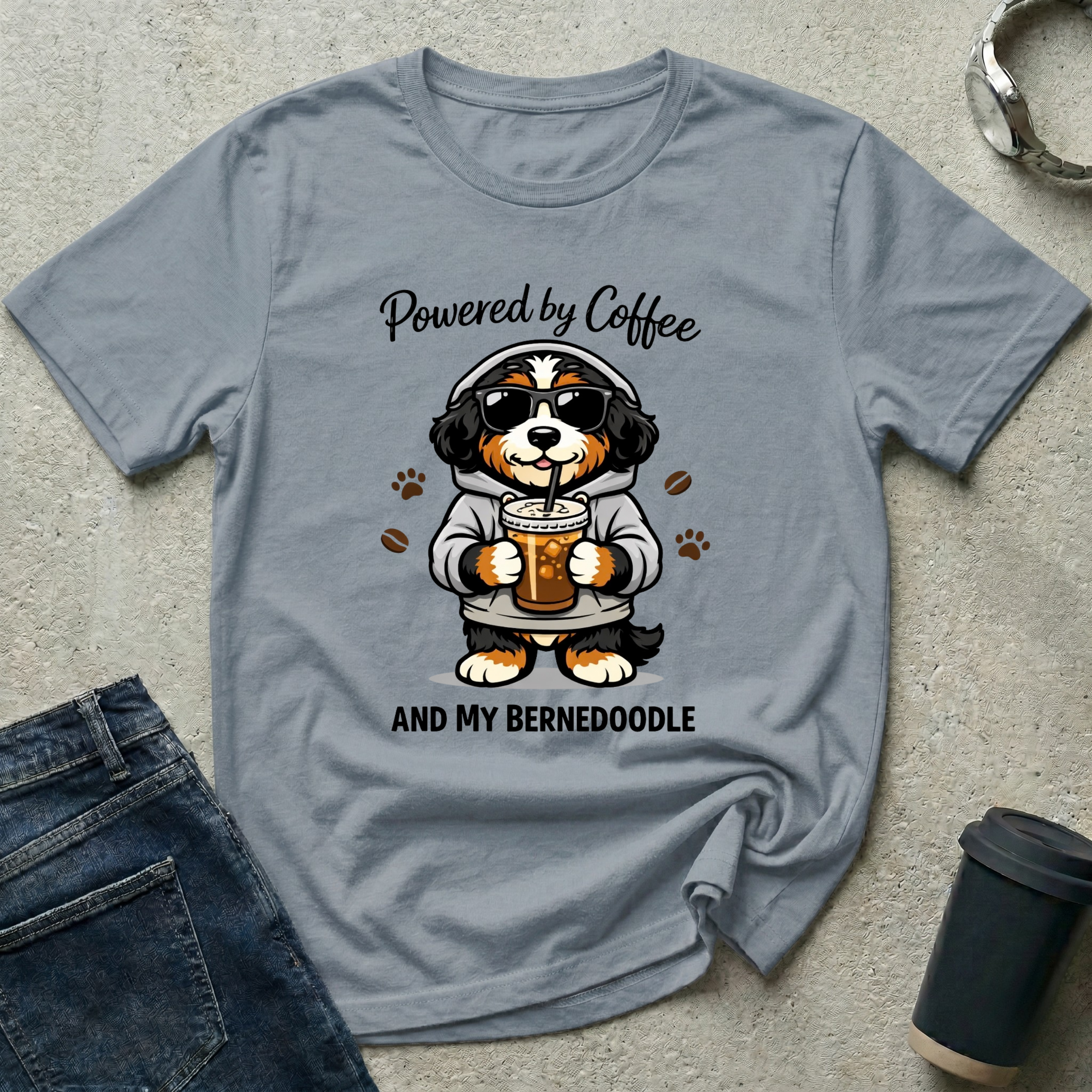 Powered by Coffee and My Bernedoodle T-Shirt