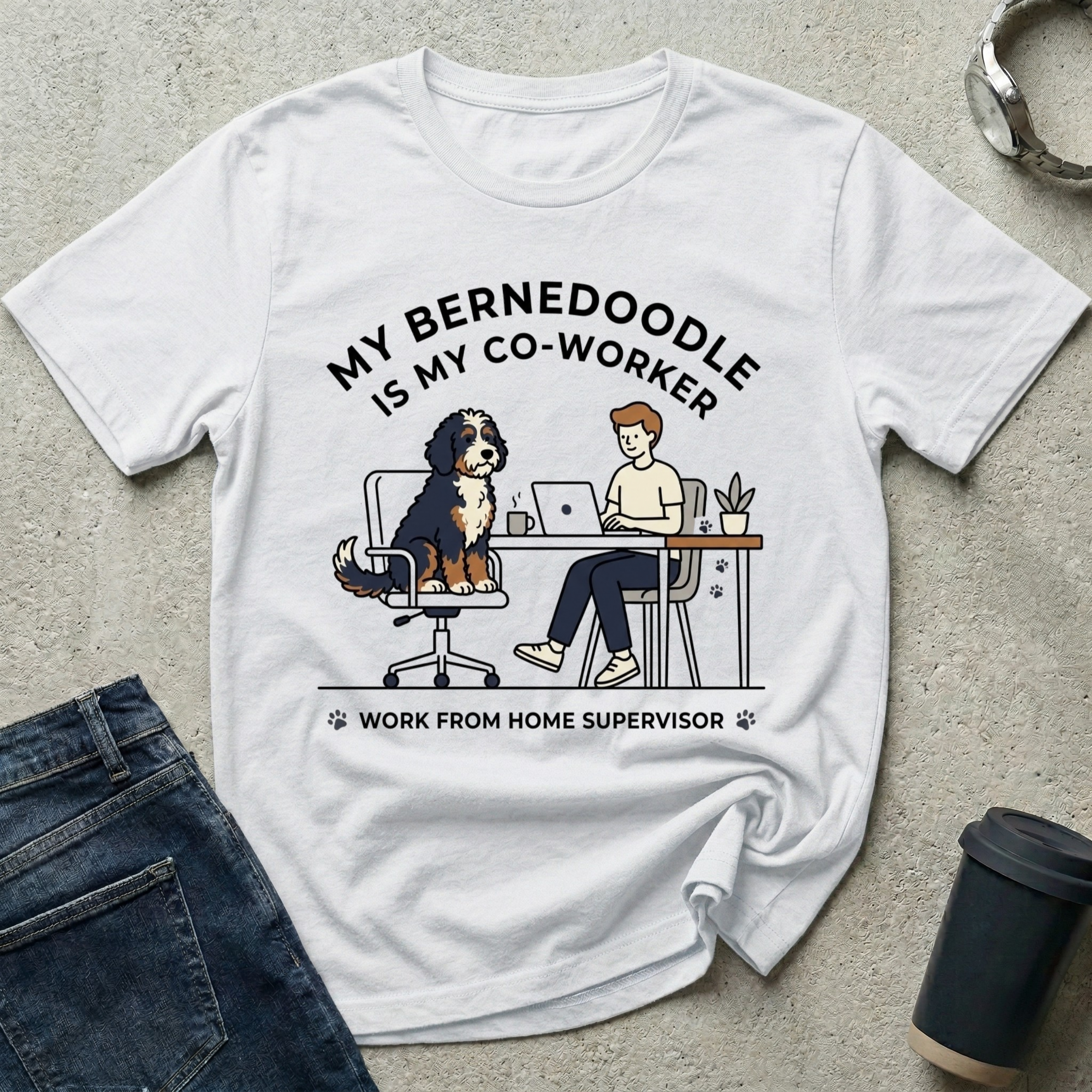 My Bernedoodle Is My Co-Worker T-Shirt