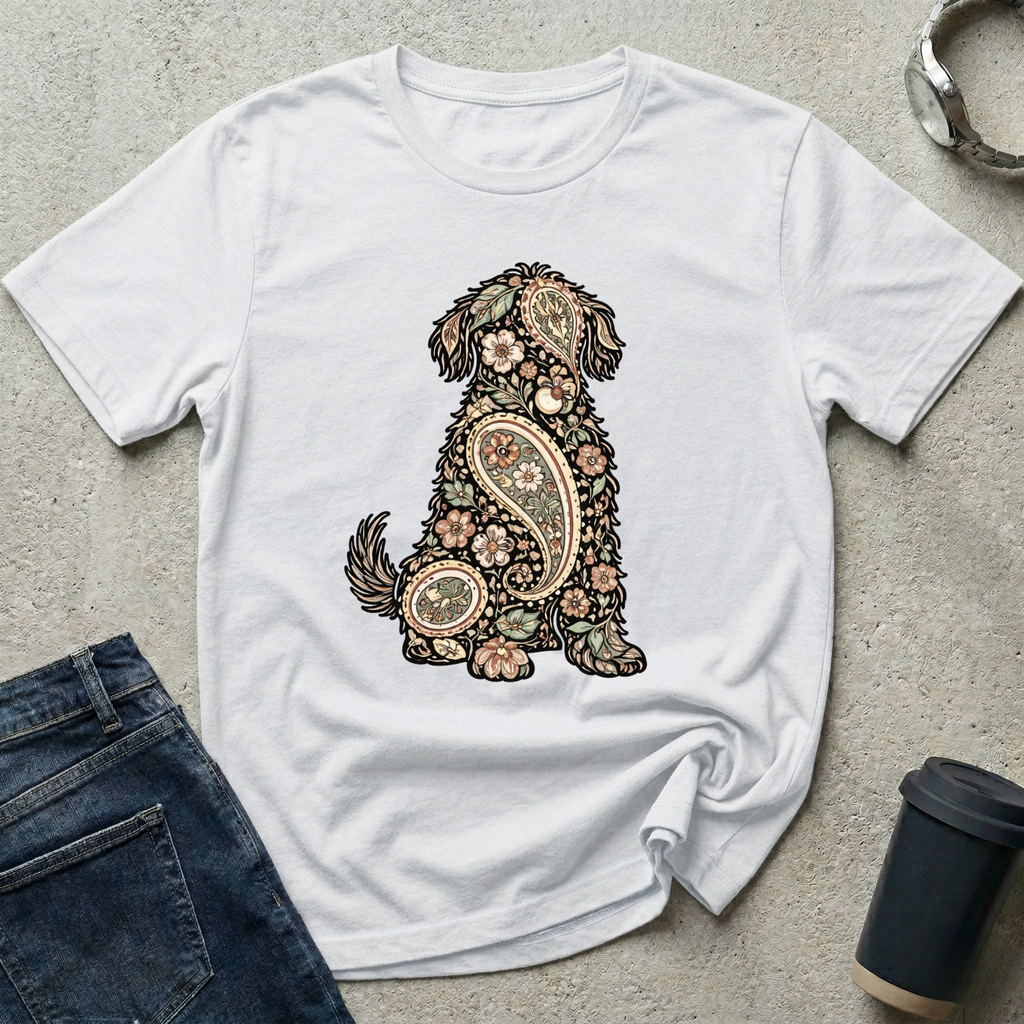 Paisley Dog Silhouette T-Shirt